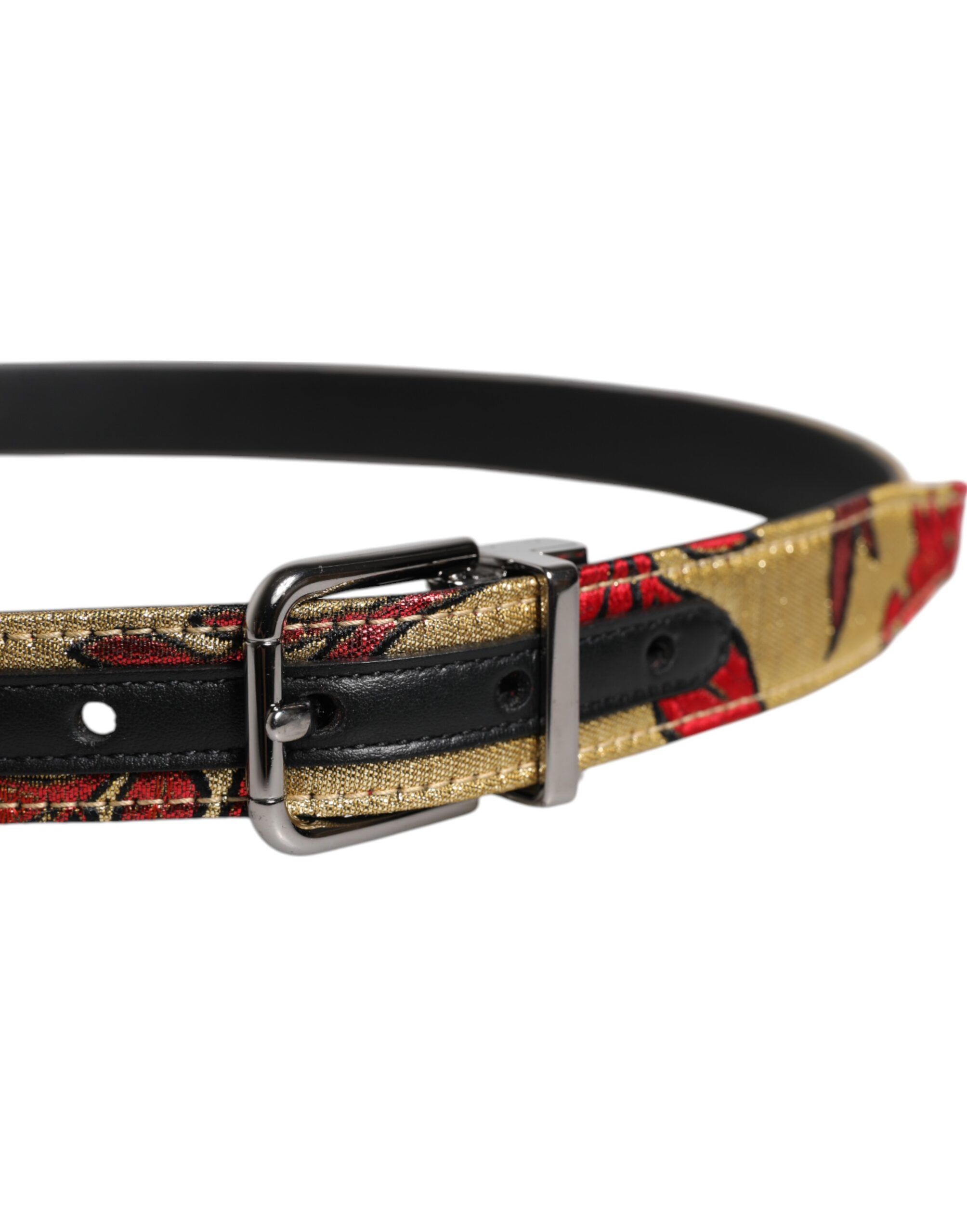 Floral Jacquard Leather Metal Buckle Men's Belt (Pre-Owned) - Dolce & Gabbana - Modalova