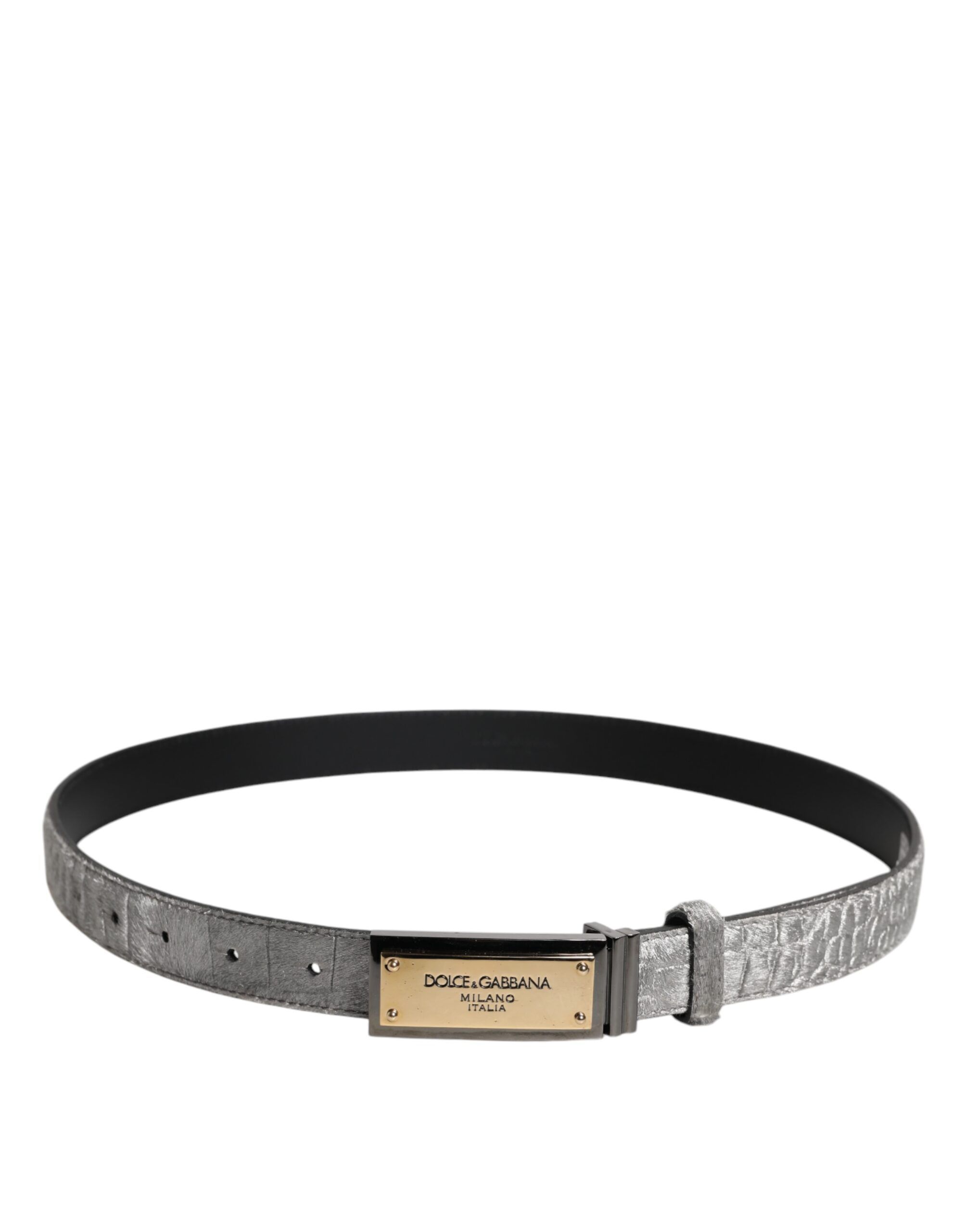 Classic Gold Logo Plaque Buckle Men's Belt (Pre-Owned) - Dolce & Gabbana - Modalova