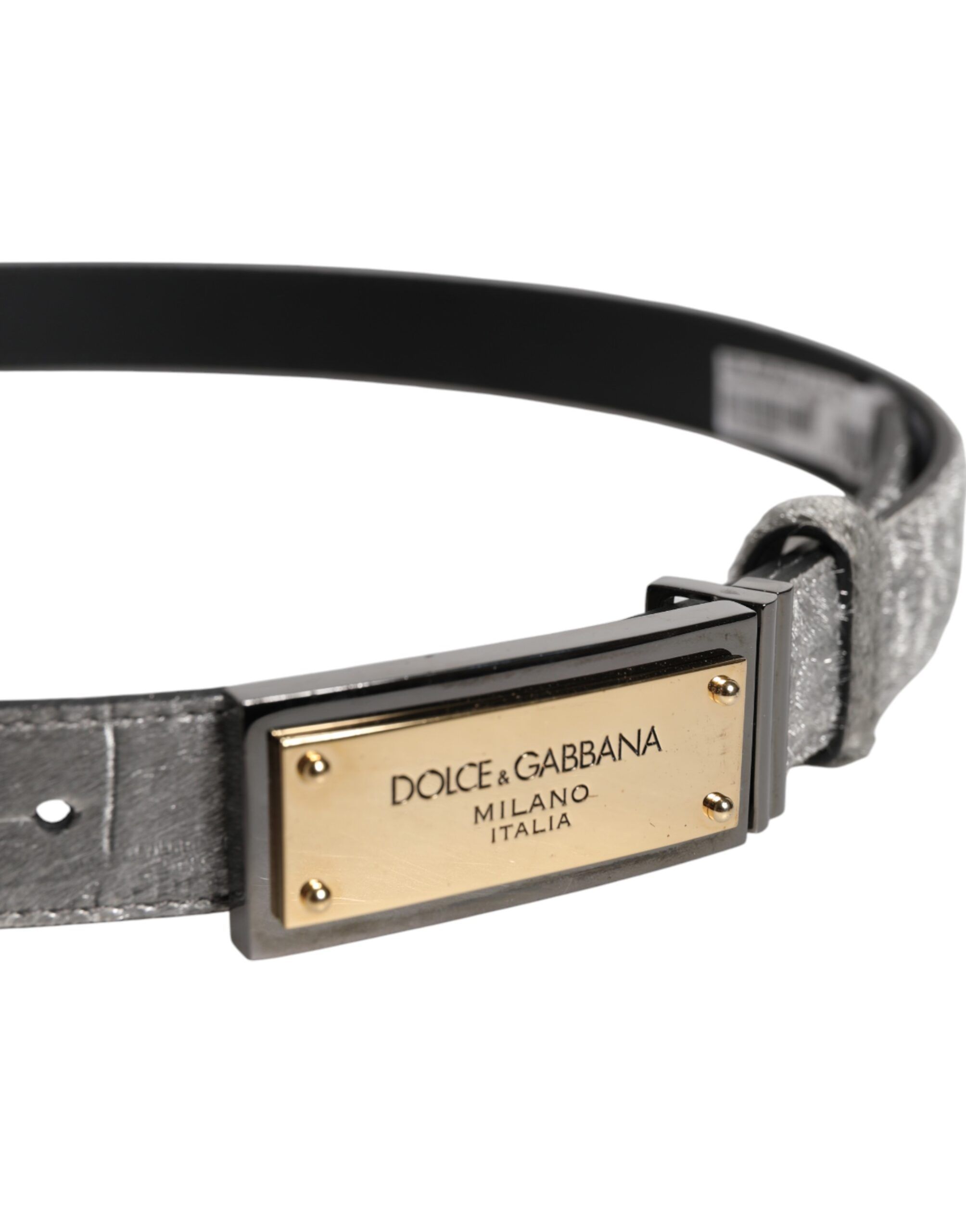 Classic Gold Logo Plaque Buckle Men's Belt (Pre-Owned) - Dolce & Gabbana - Modalova