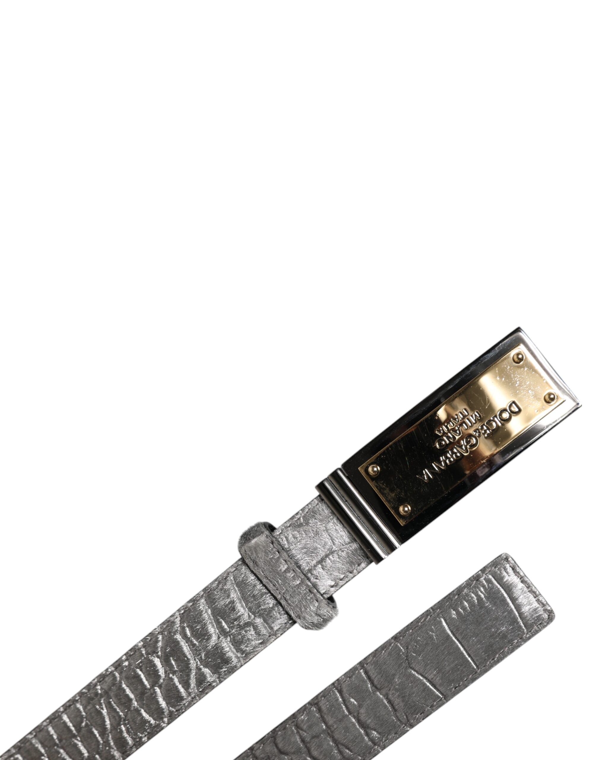 Classic Gold Logo Plaque Buckle Men's Belt (Pre-Owned) - Dolce & Gabbana - Modalova