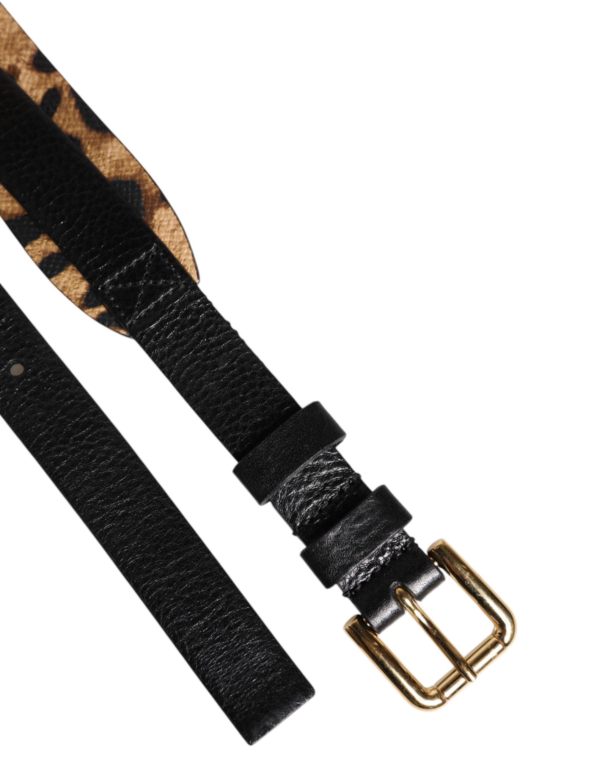 Leopard Classic Gold Metal Buckle Men's Belt (Pre-Owned) - Dolce & Gabbana - Modalova