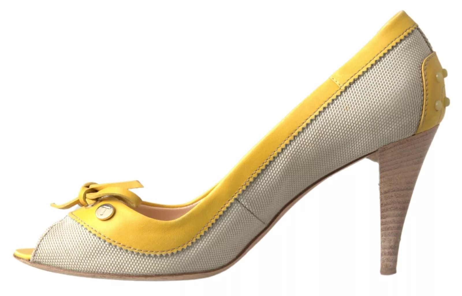 Yellow Off White Peep Toe Heels Pumps Women's Shoes (Pre-Owned) - Tod's - Modalova