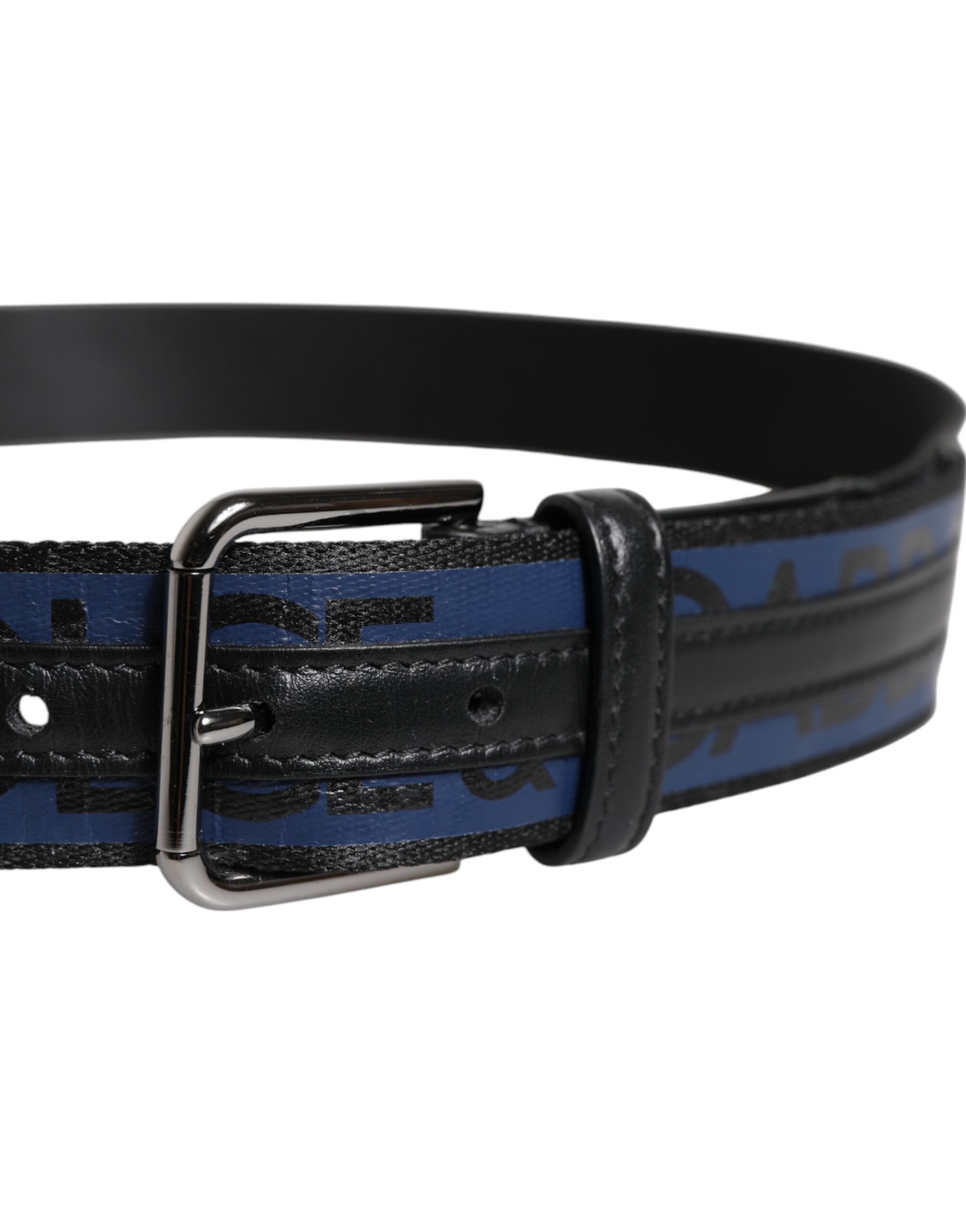 Black Blue Polyester Printed Metal Buckle Men's Belt (Pre-Owned) - Dolce & Gabbana - Modalova