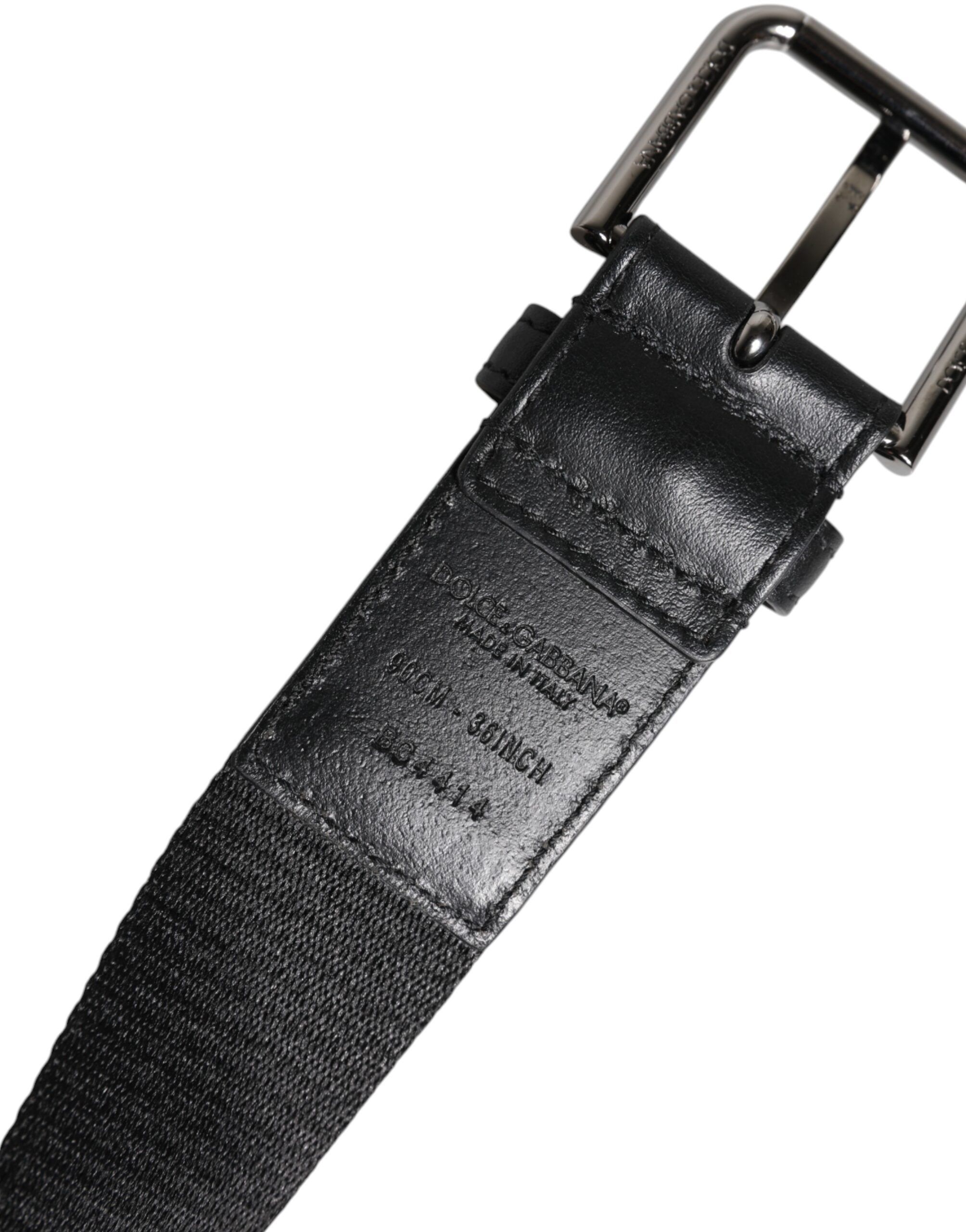 Black Blue Polyester Printed Metal Buckle Men's Belt (Pre-Owned) - Dolce & Gabbana - Modalova