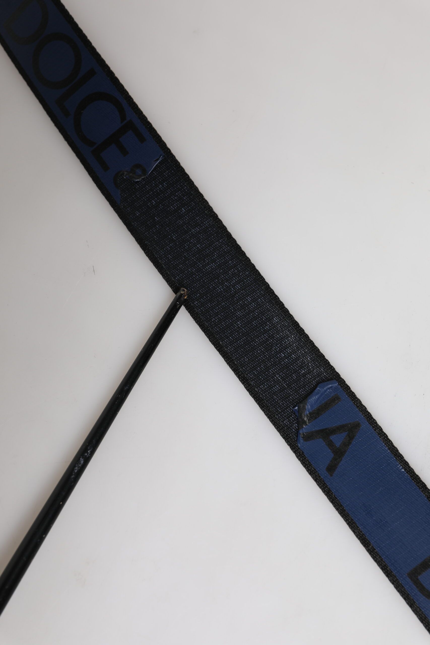 Black Blue Polyester Printed Metal Buckle Men's Belt (Pre-Owned) - Dolce & Gabbana - Modalova