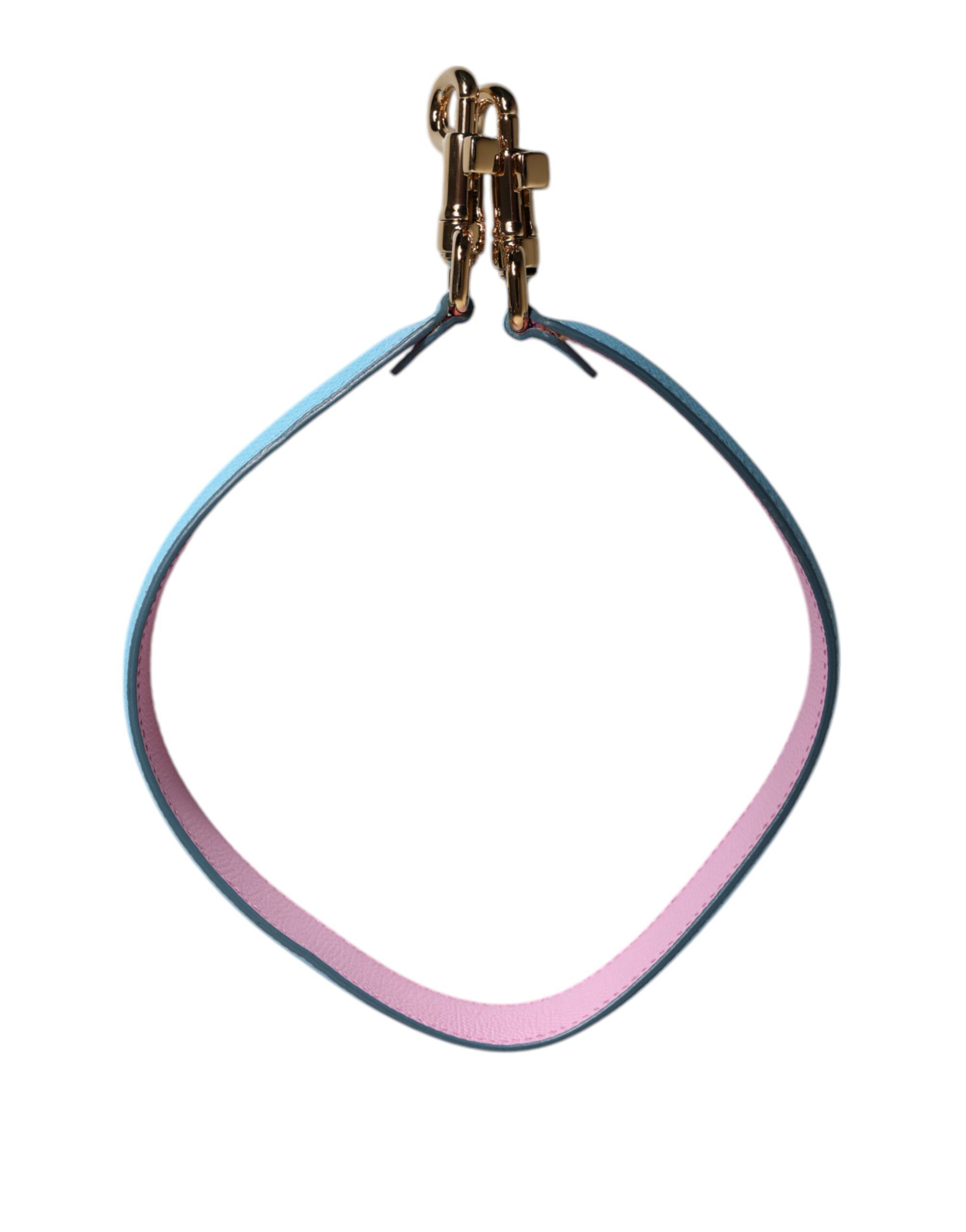 Pink Blue Leather Handle Bag Shoulder Women's Strap - Dolce & Gabbana - Modalova