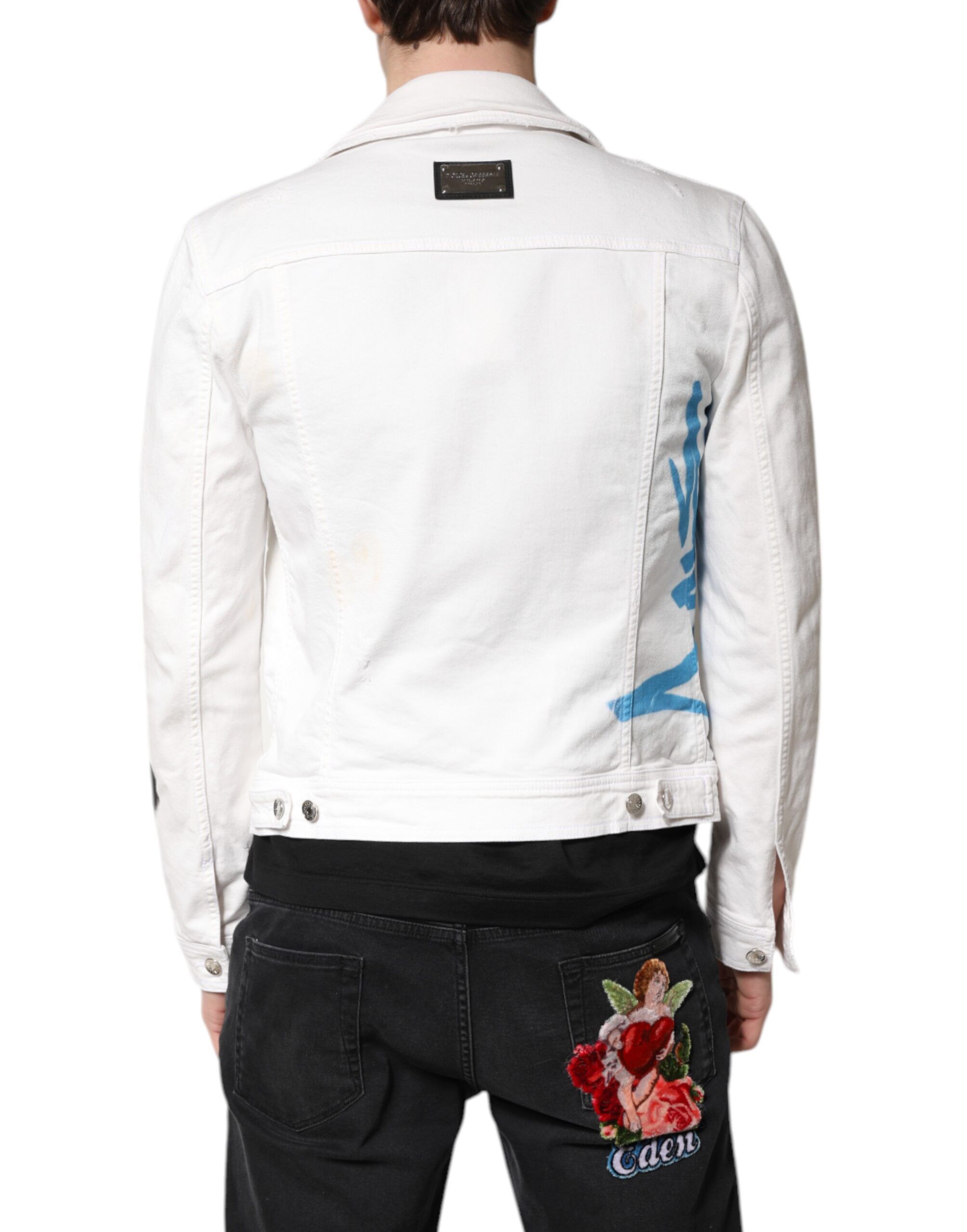 Graffiti Cotton Stretch Denim Men's Jacket (Pre-Owned) - Dolce & Gabbana - Modalova