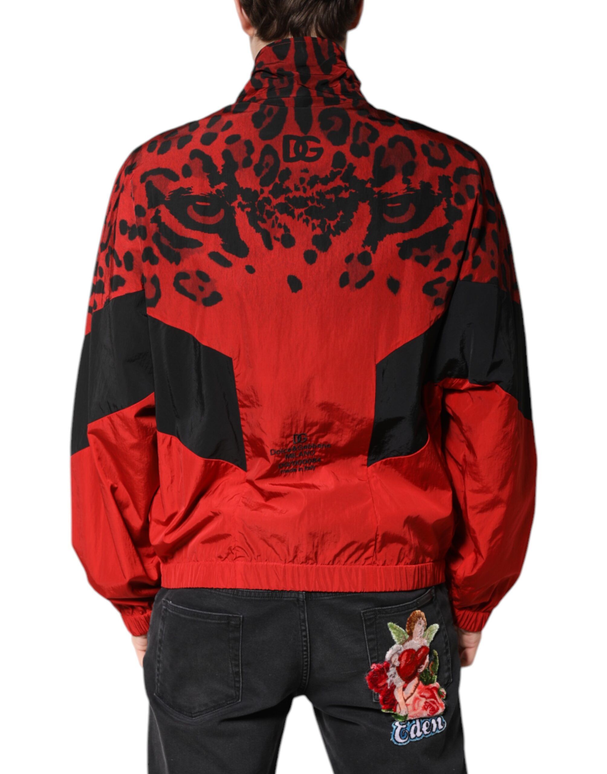 Leopard Nylon Bomber Full Zip Men's Jacket - Dolce & Gabbana - Modalova
