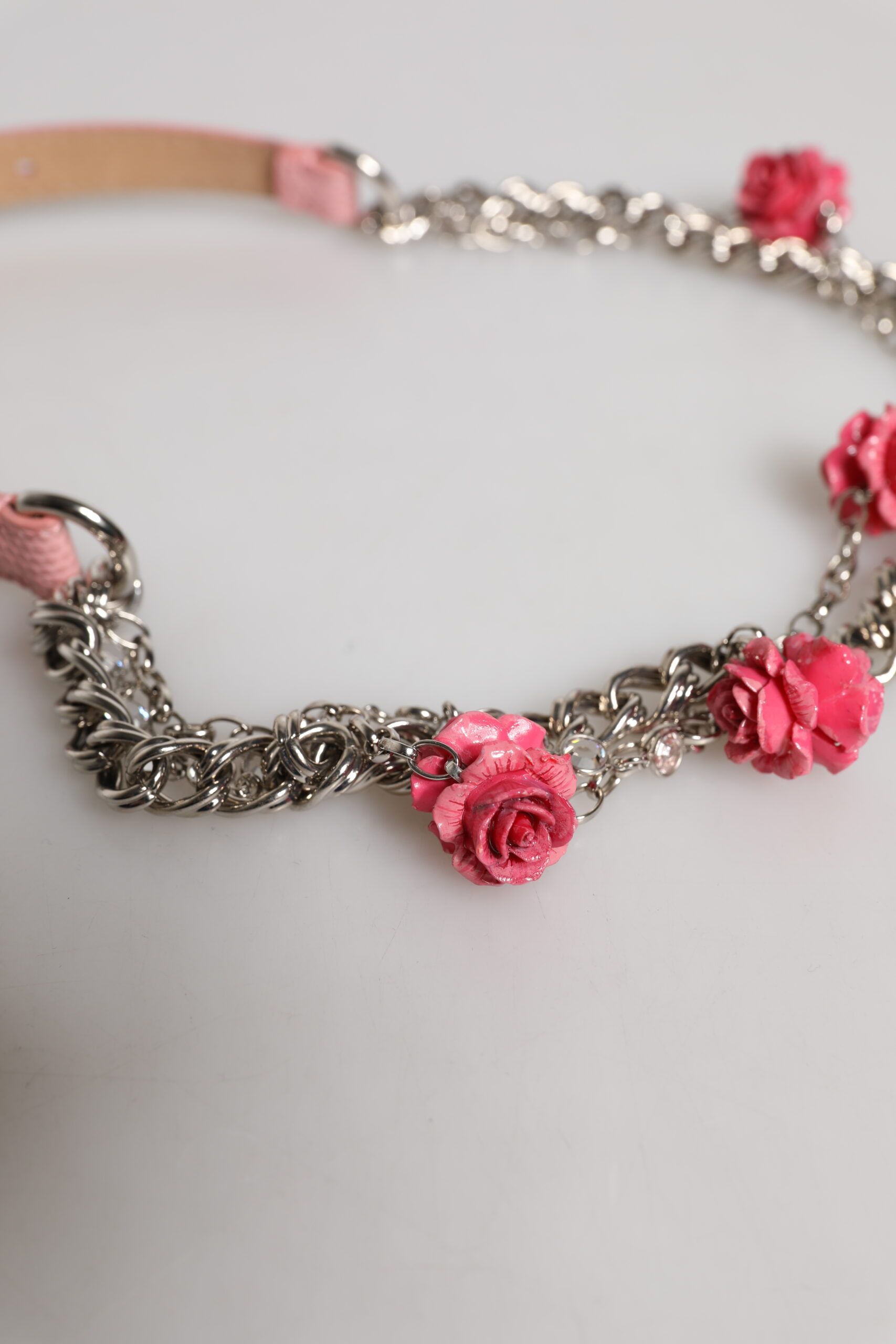 Embelished Roses Textured Leather Women's Belt - Dolce & Gabbana - Modalova