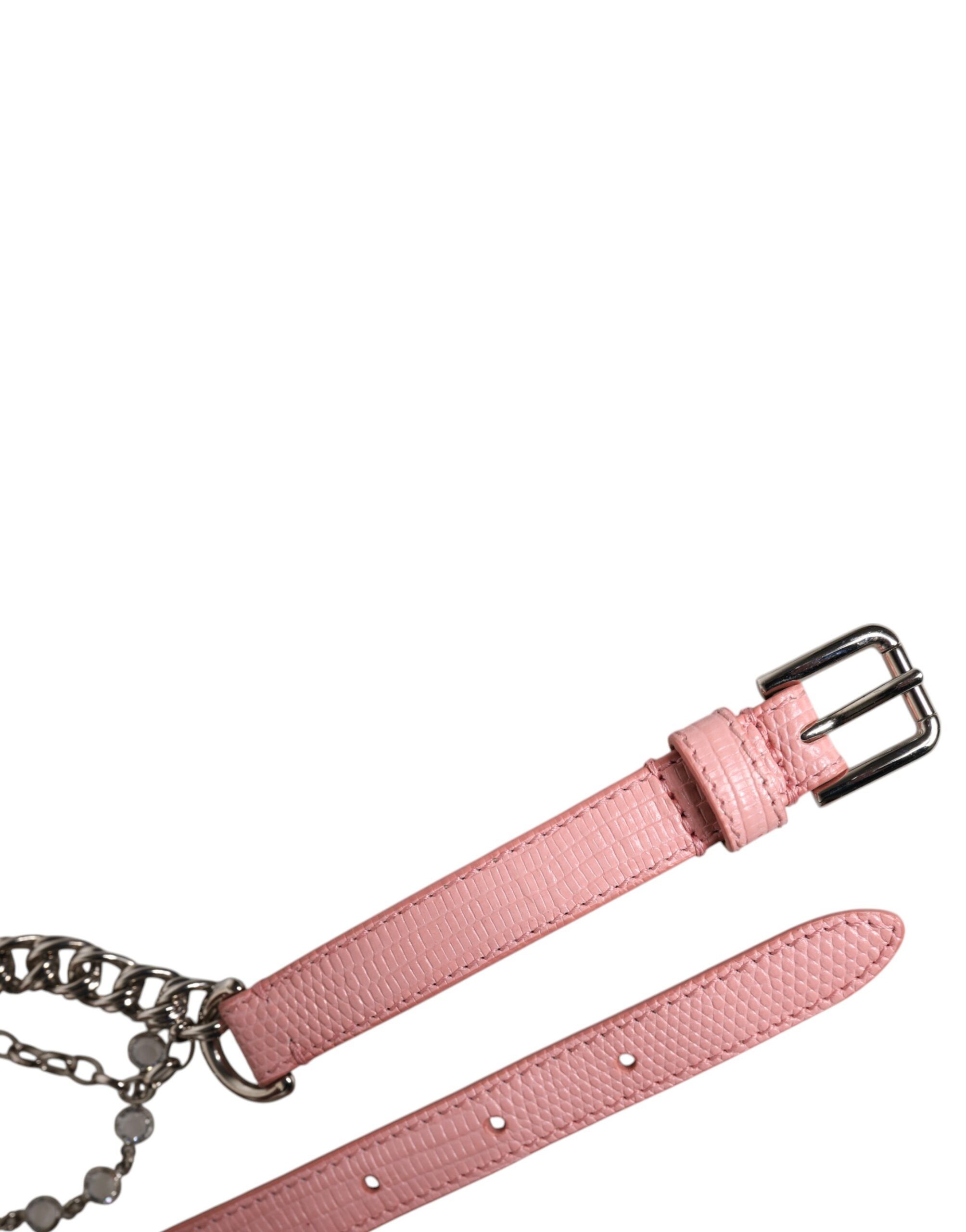 Embelished Roses Textured Leather Women's Belt - Dolce & Gabbana - Modalova