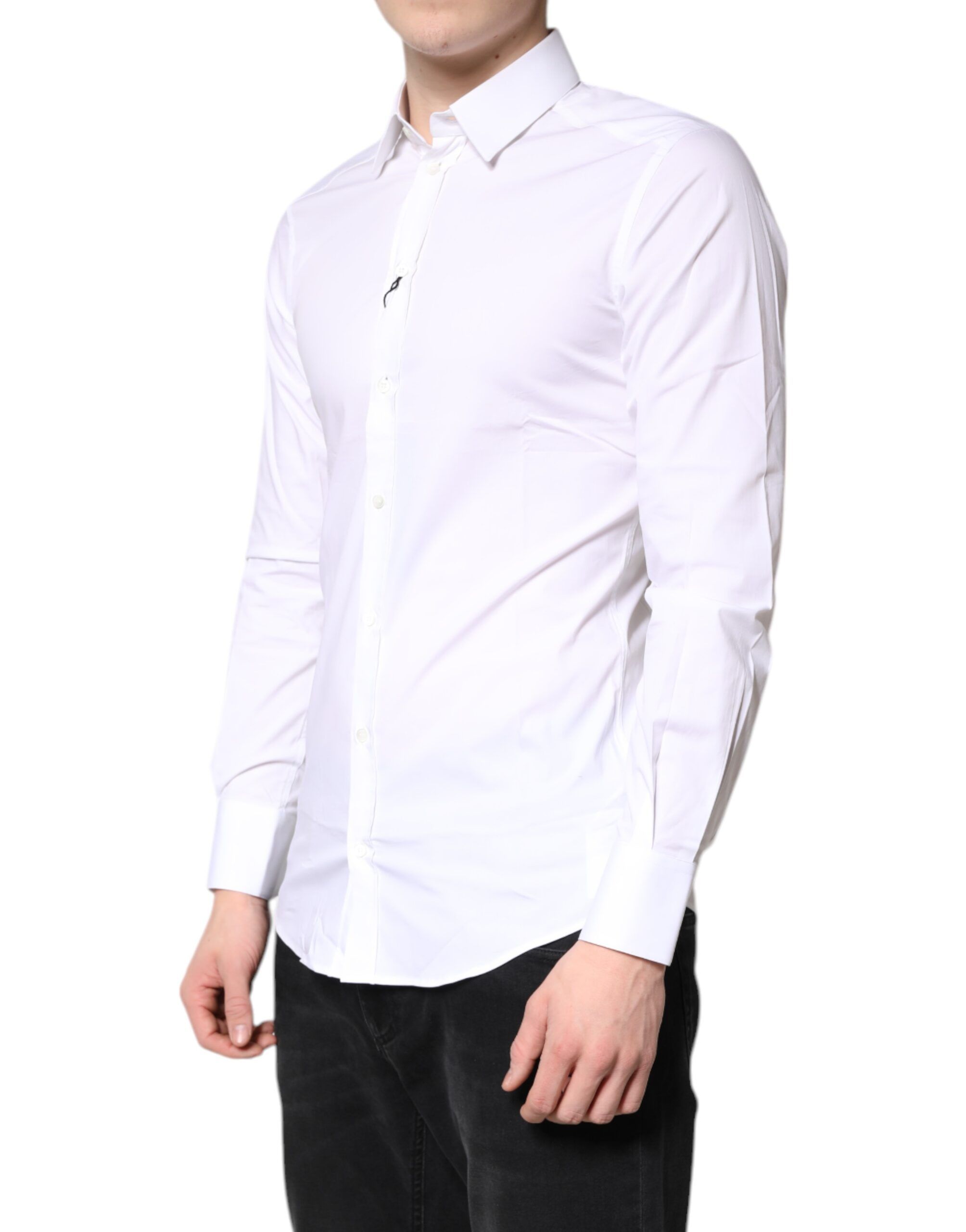 Cotton Stretch GOLD Dress Formal Men's Shirt (Pre-Owned) - Dolce & Gabbana - Modalova