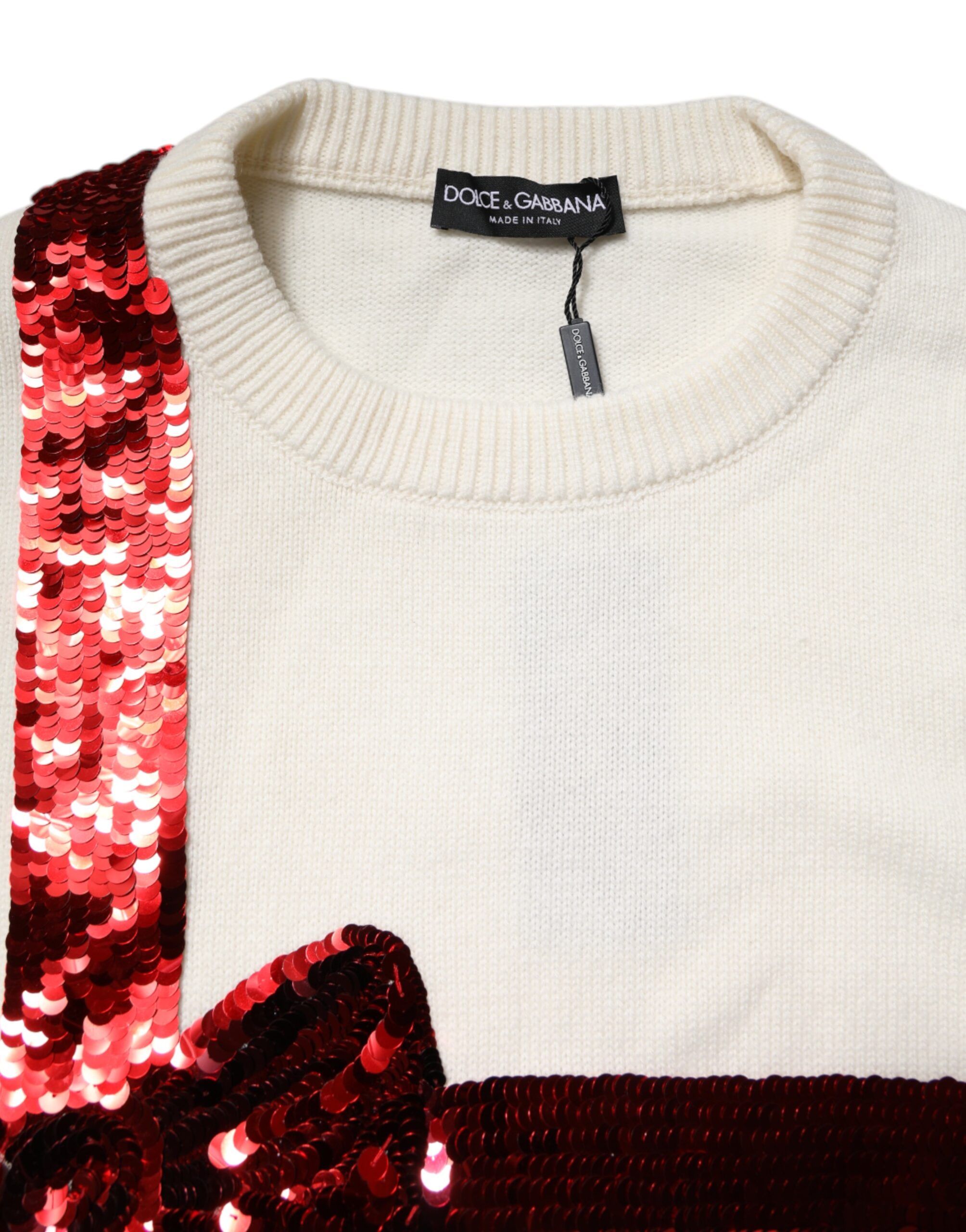 Sequined Crew Neck Pullover Women's Sweater (Pre-Owned) - Dolce & Gabbana - Modalova