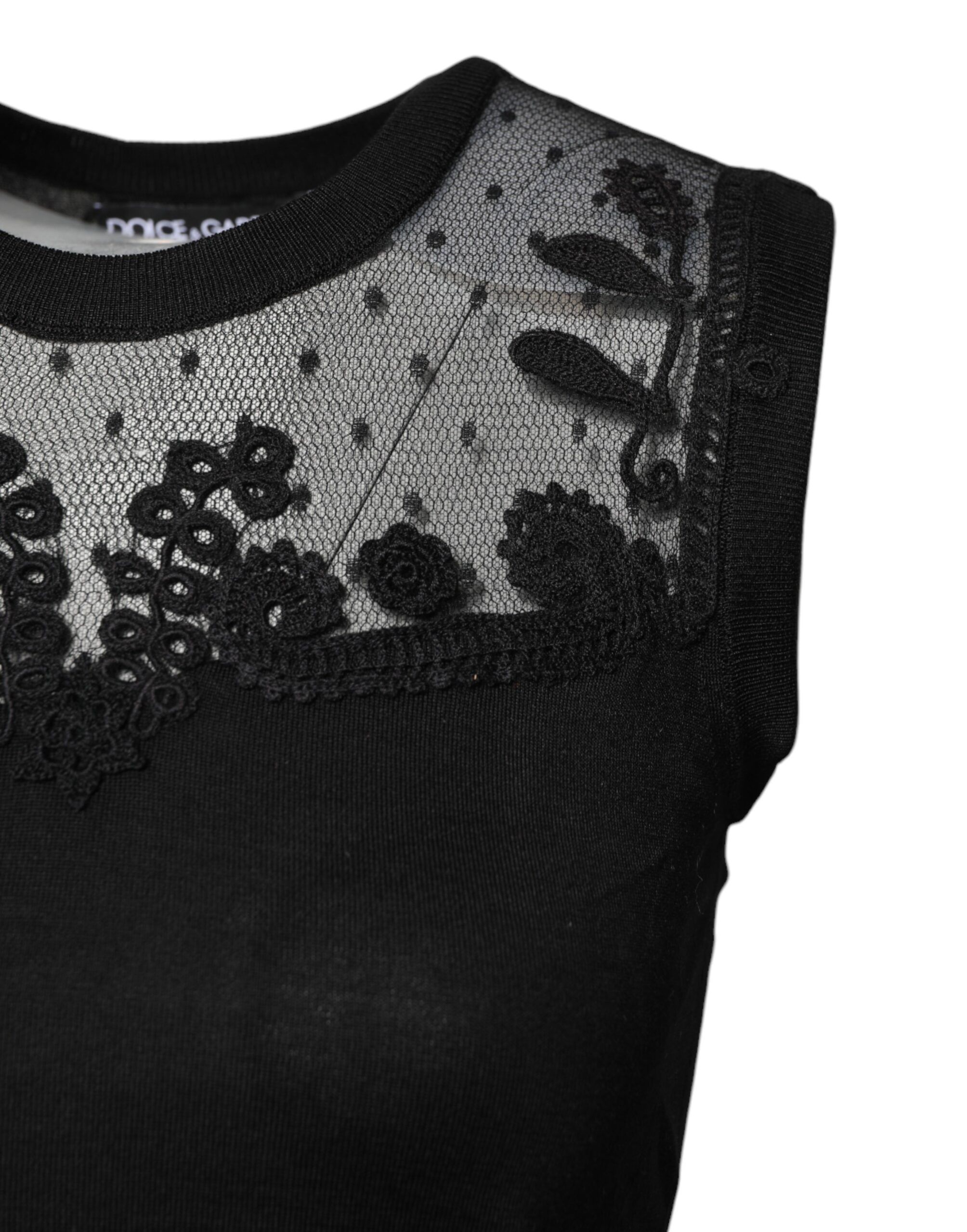 Lace Sheer Crew Neck Sleeveless Women's Top (Pre-Owned) - Dolce & Gabbana - Modalova