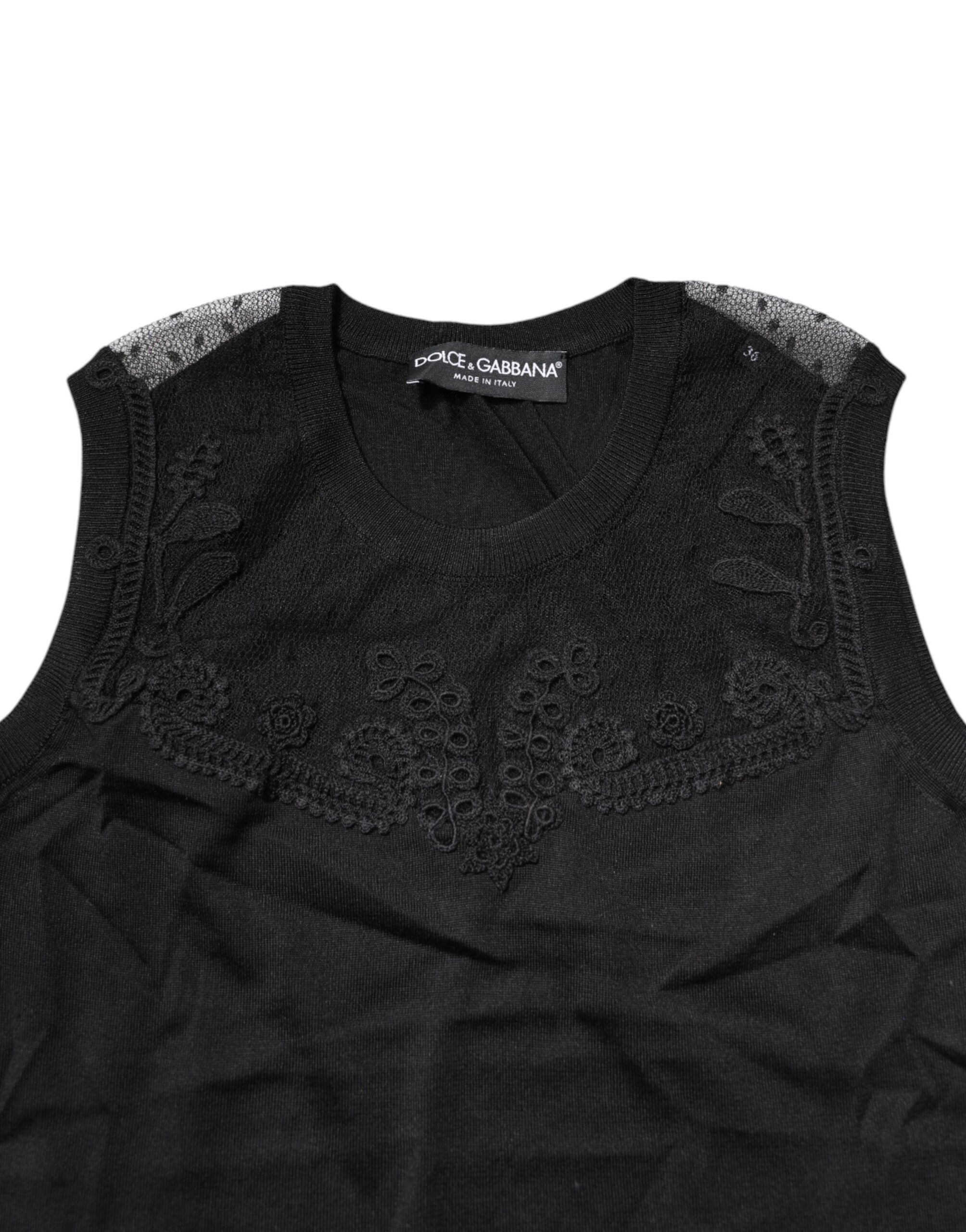 Lace Sheer Crew Neck Sleeveless Women's Top (Pre-Owned) - Dolce & Gabbana - Modalova