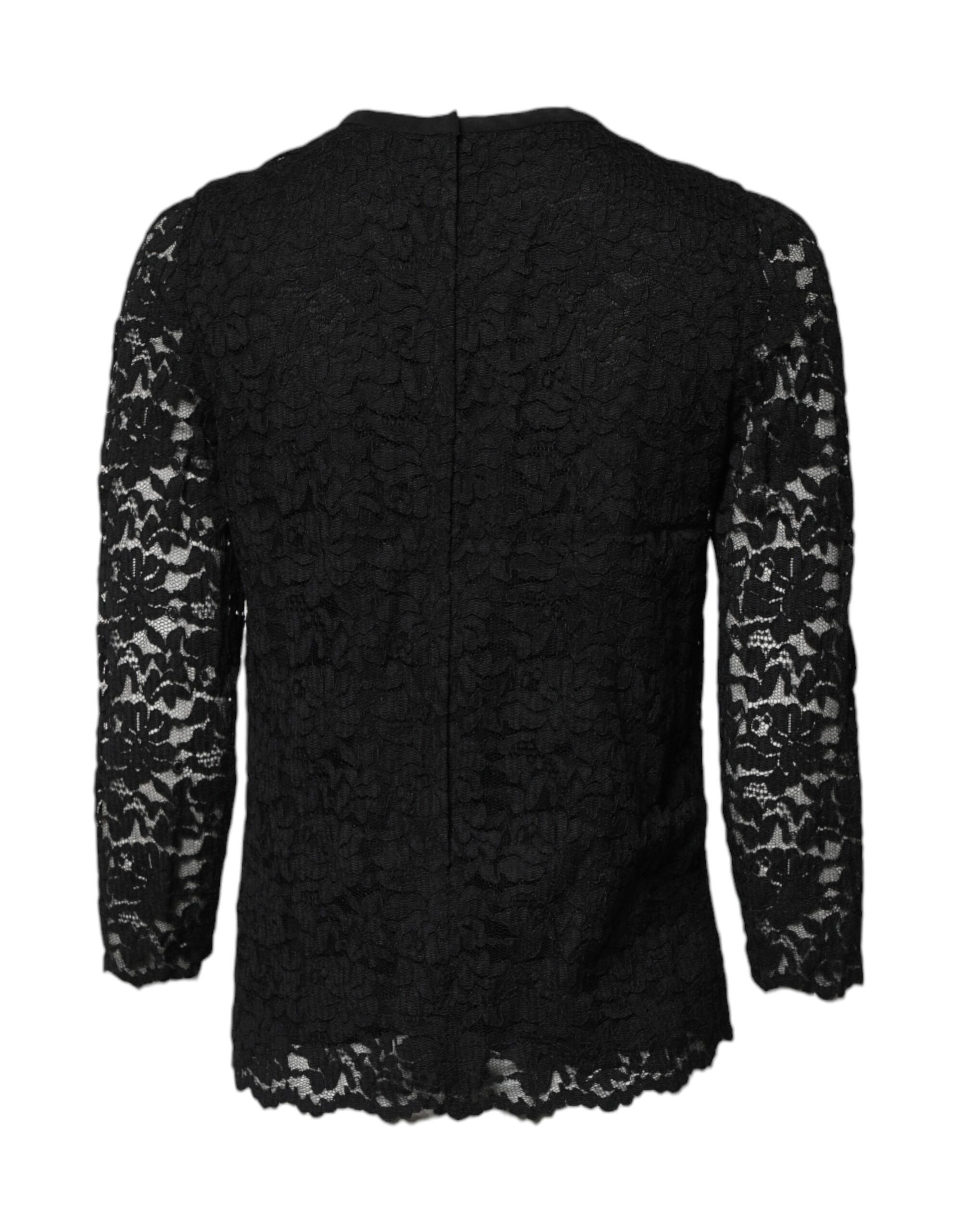 Lace STAFF Crew Neck Long Sleeves Women's Top (Pre-Owned) - Dolce & Gabbana - Modalova