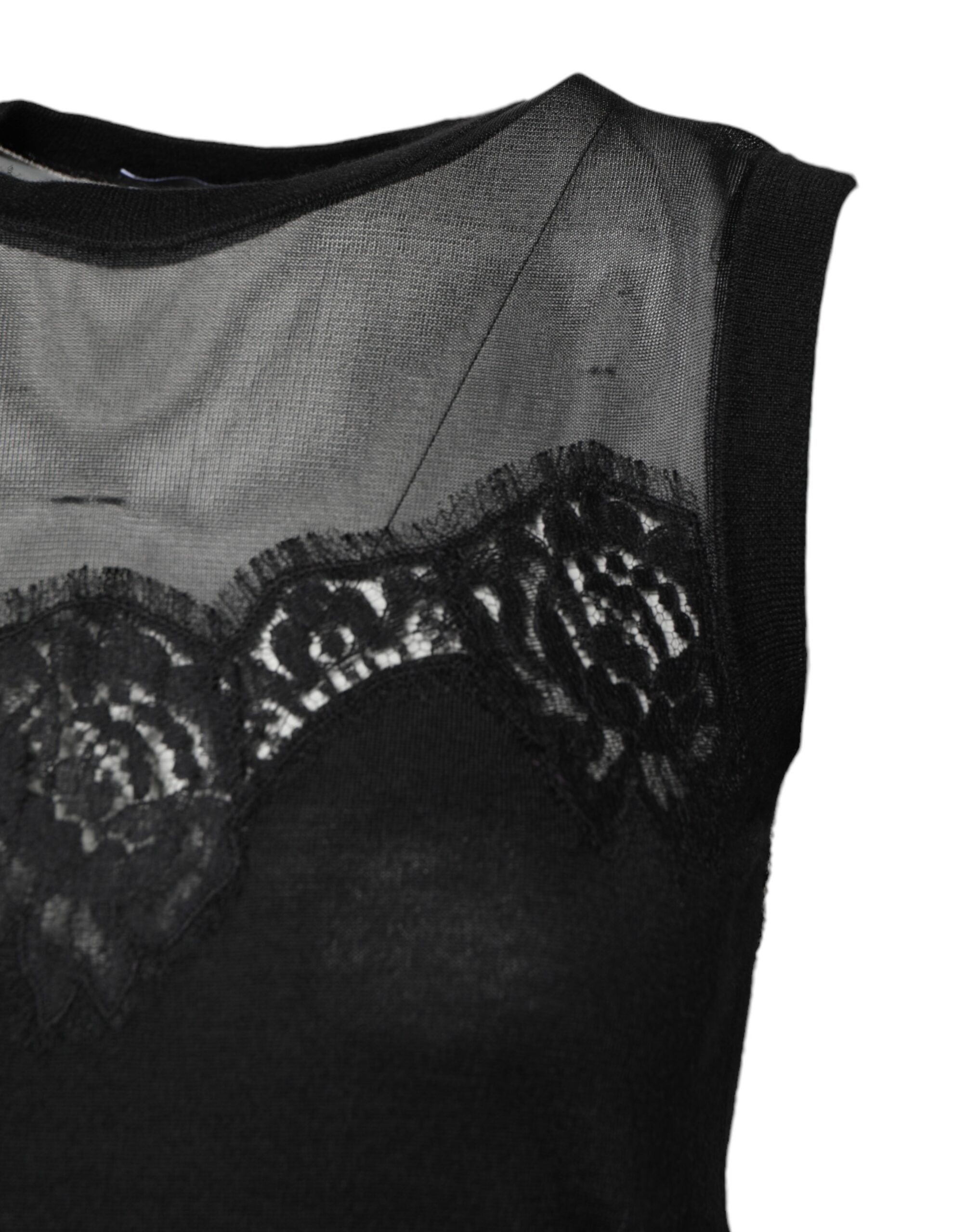 Lace Sheer Crew Neck Sleeveless Women's Top (Pre-Owned) - Dolce & Gabbana - Modalova