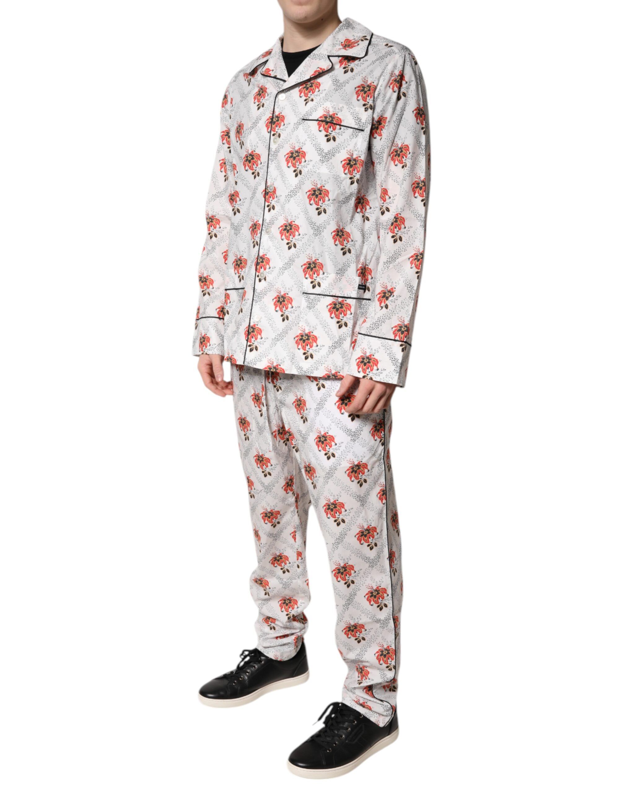 Floral Print Cotton Pajama Set Men's Sleepwear - Dolce & Gabbana - Modalova