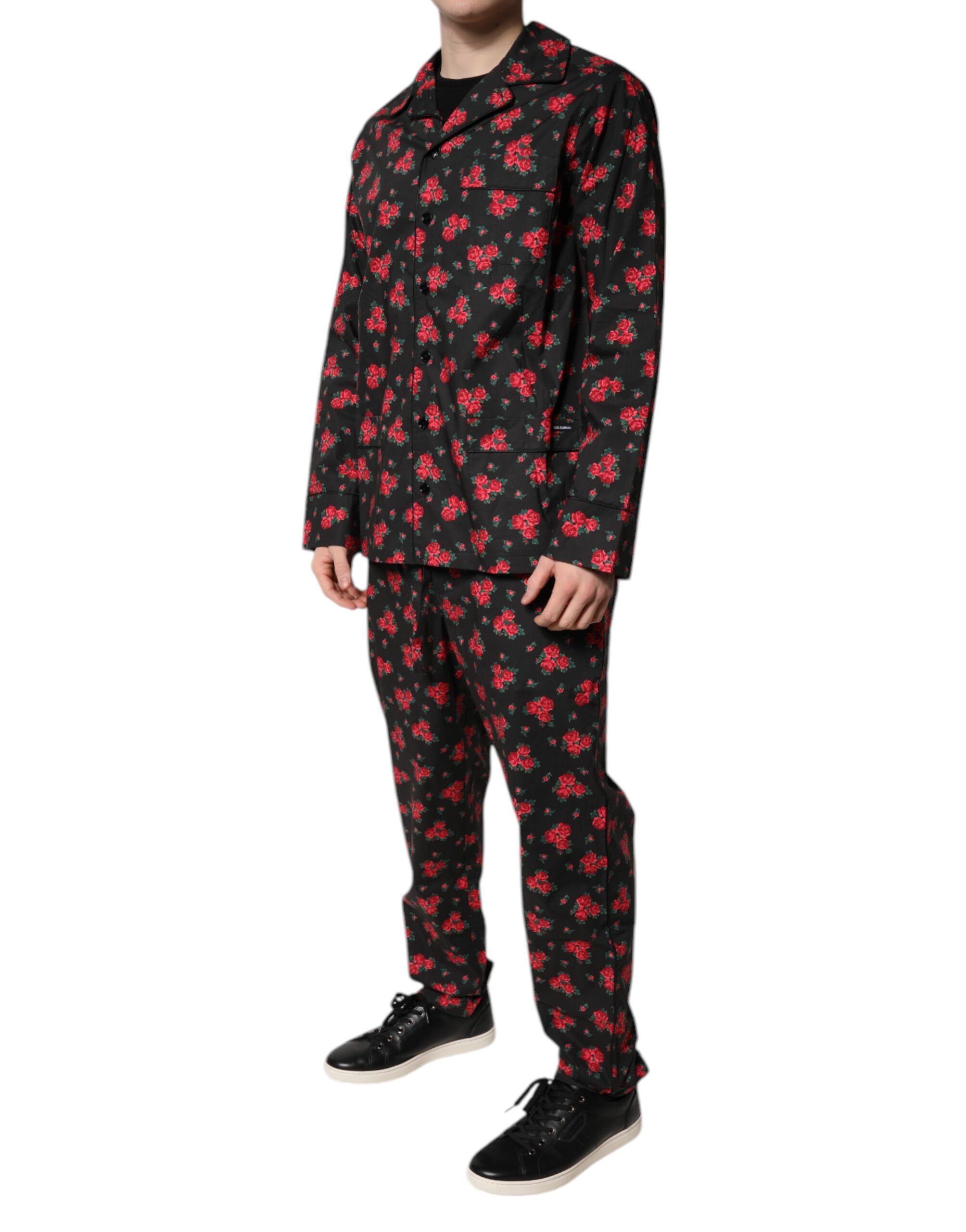 Floral Print Cotton Men Pajama Set Men's Sleepwear - Dolce & Gabbana - Modalova