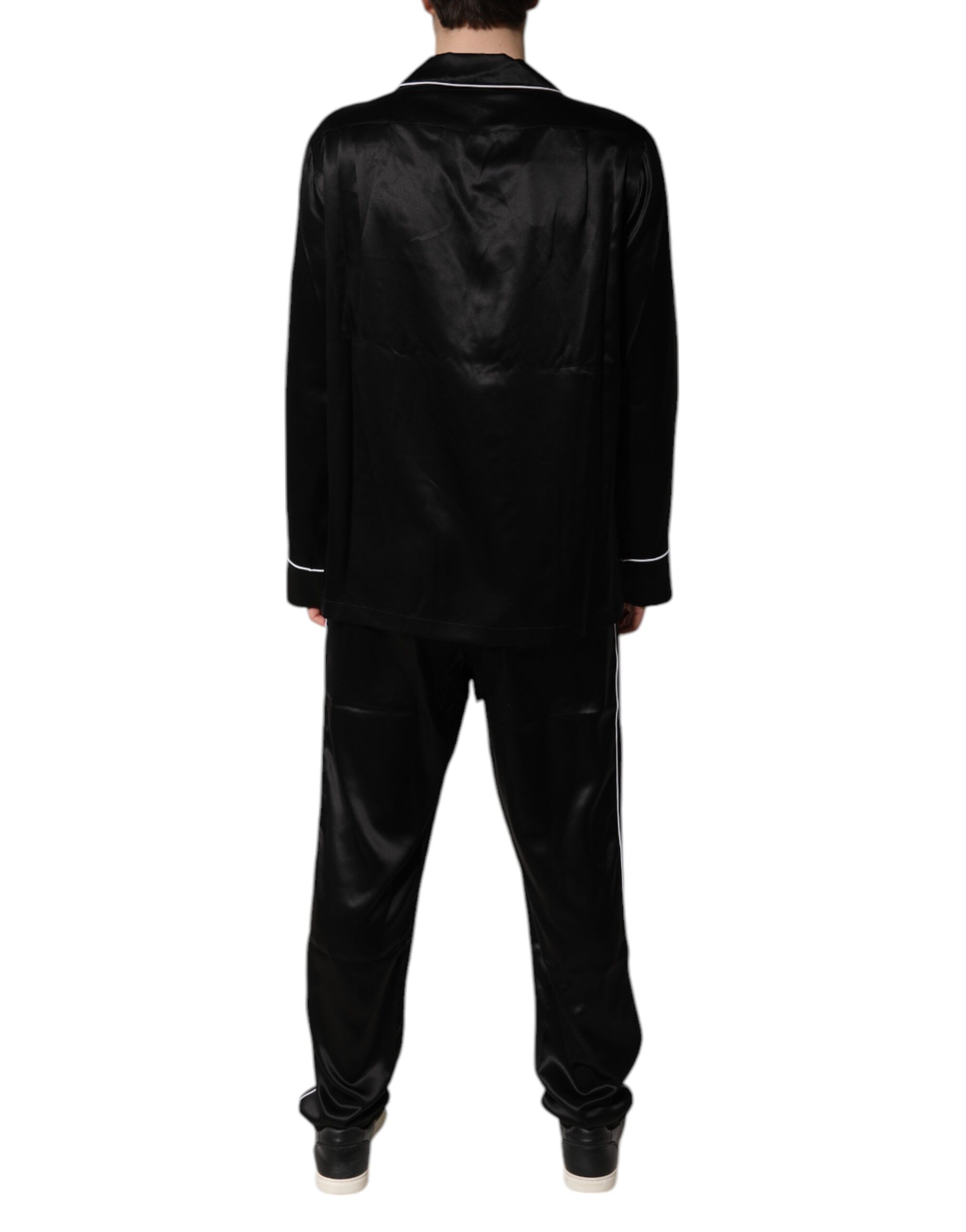 Silk Shirt Pants Pajama Set Men's Sleepwear - Dolce & Gabbana - Modalova
