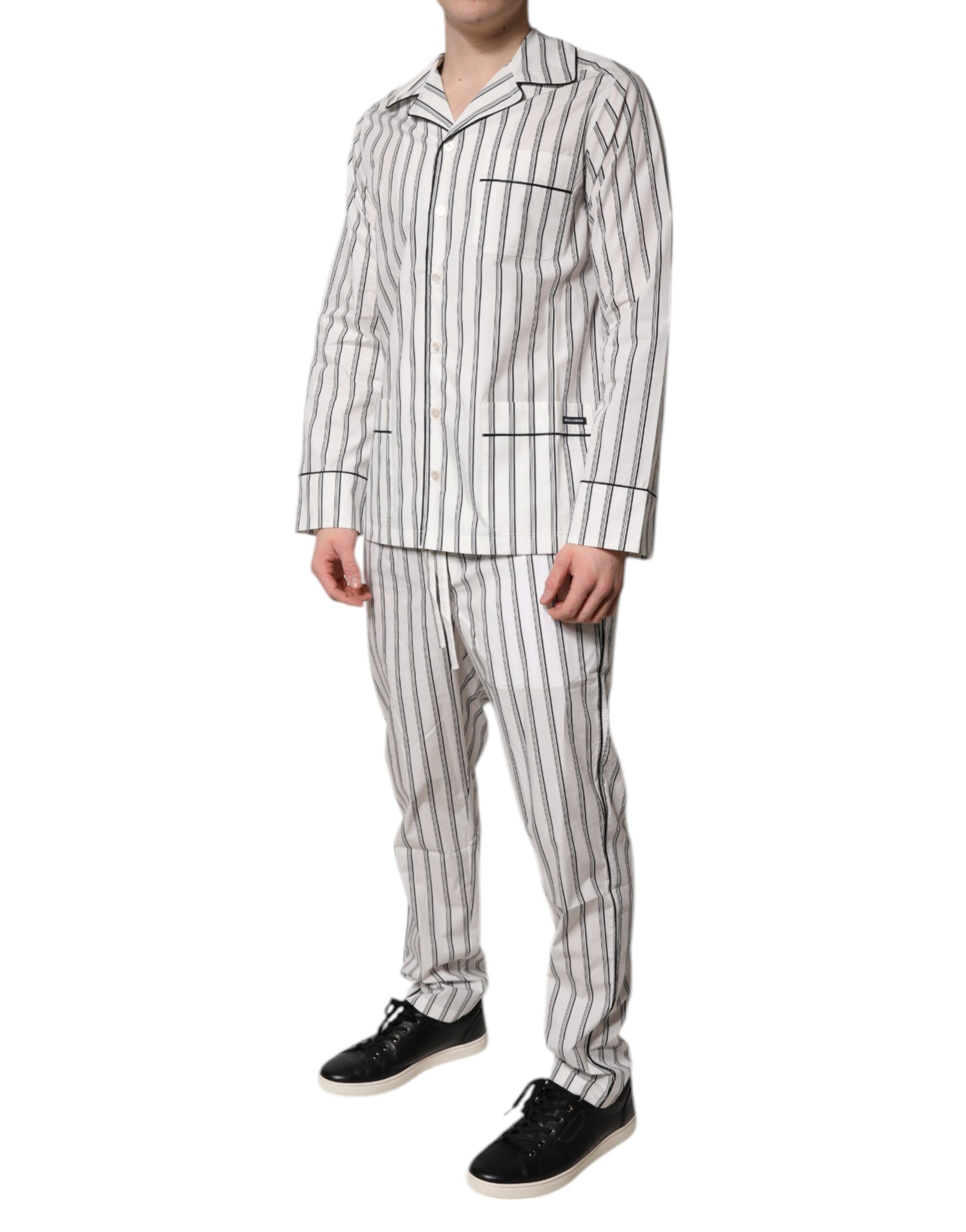 Stripes Cotton Men Pajama Set Men's Sleepwear - Dolce & Gabbana - Modalova