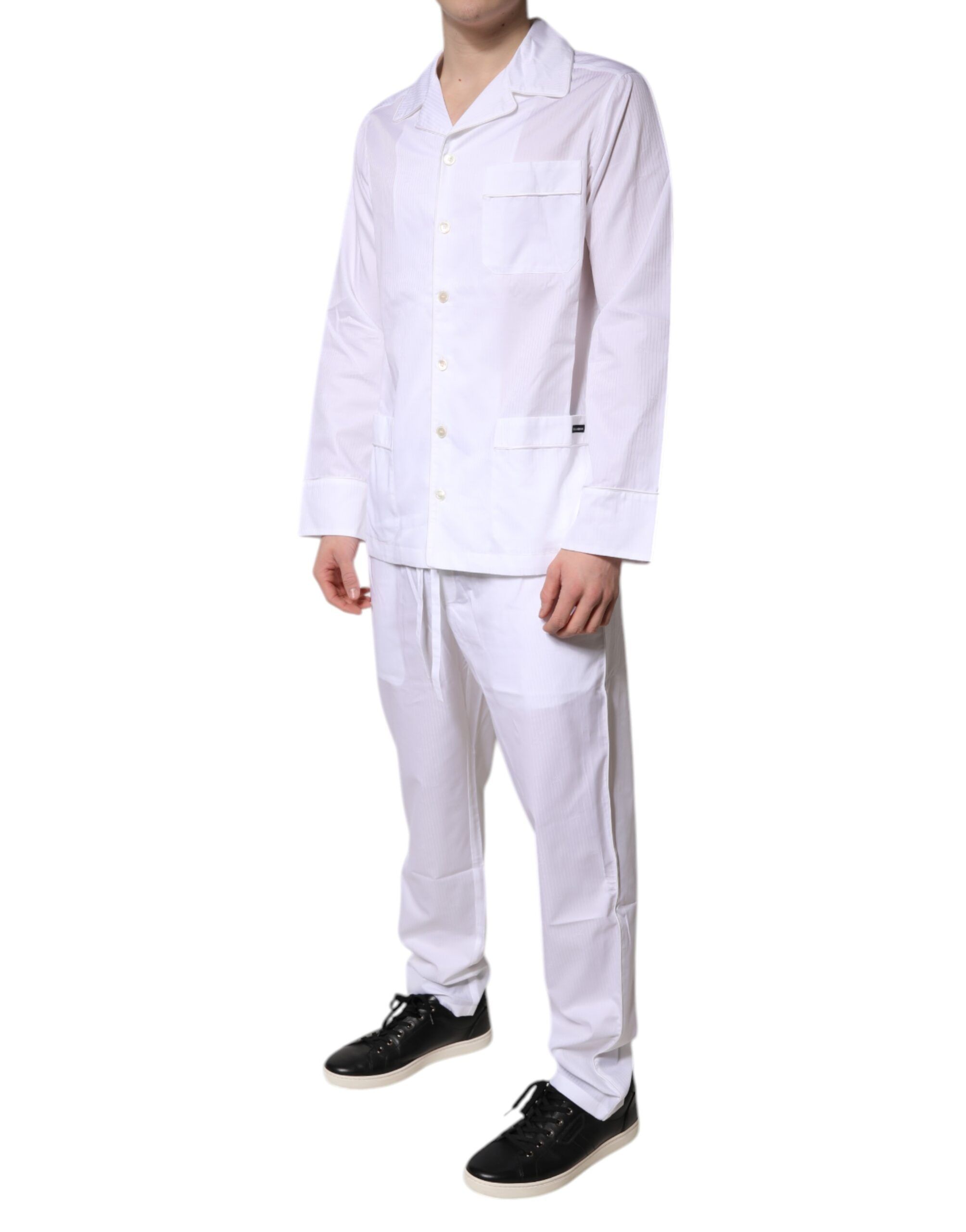 Cotton Shirt Pants Pajama Set Men's Sleepwear - Dolce & Gabbana - Modalova