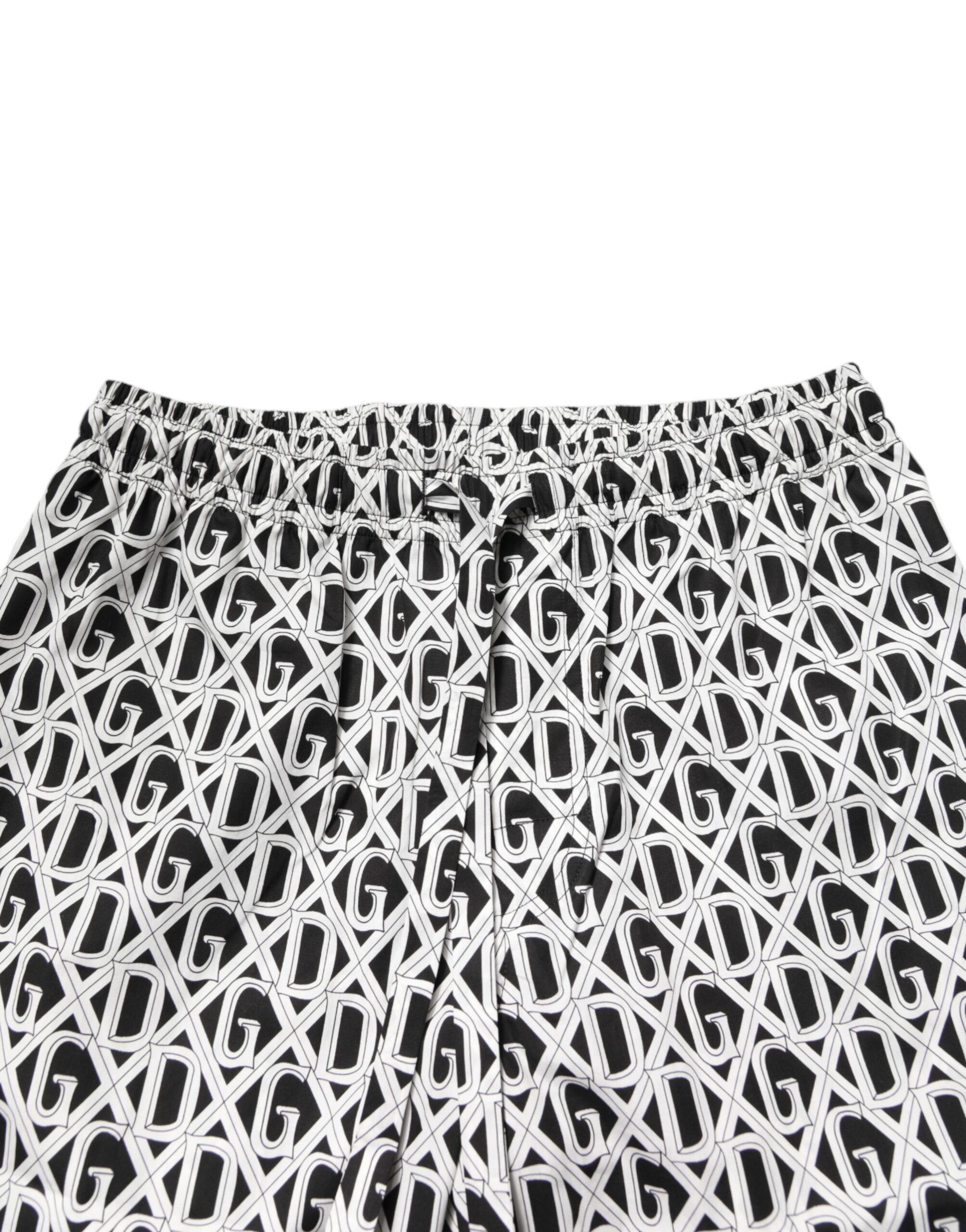 Black White DG Print Cotton Pajama Set Men's Sleepwear - Dolce & Gabbana - Modalova