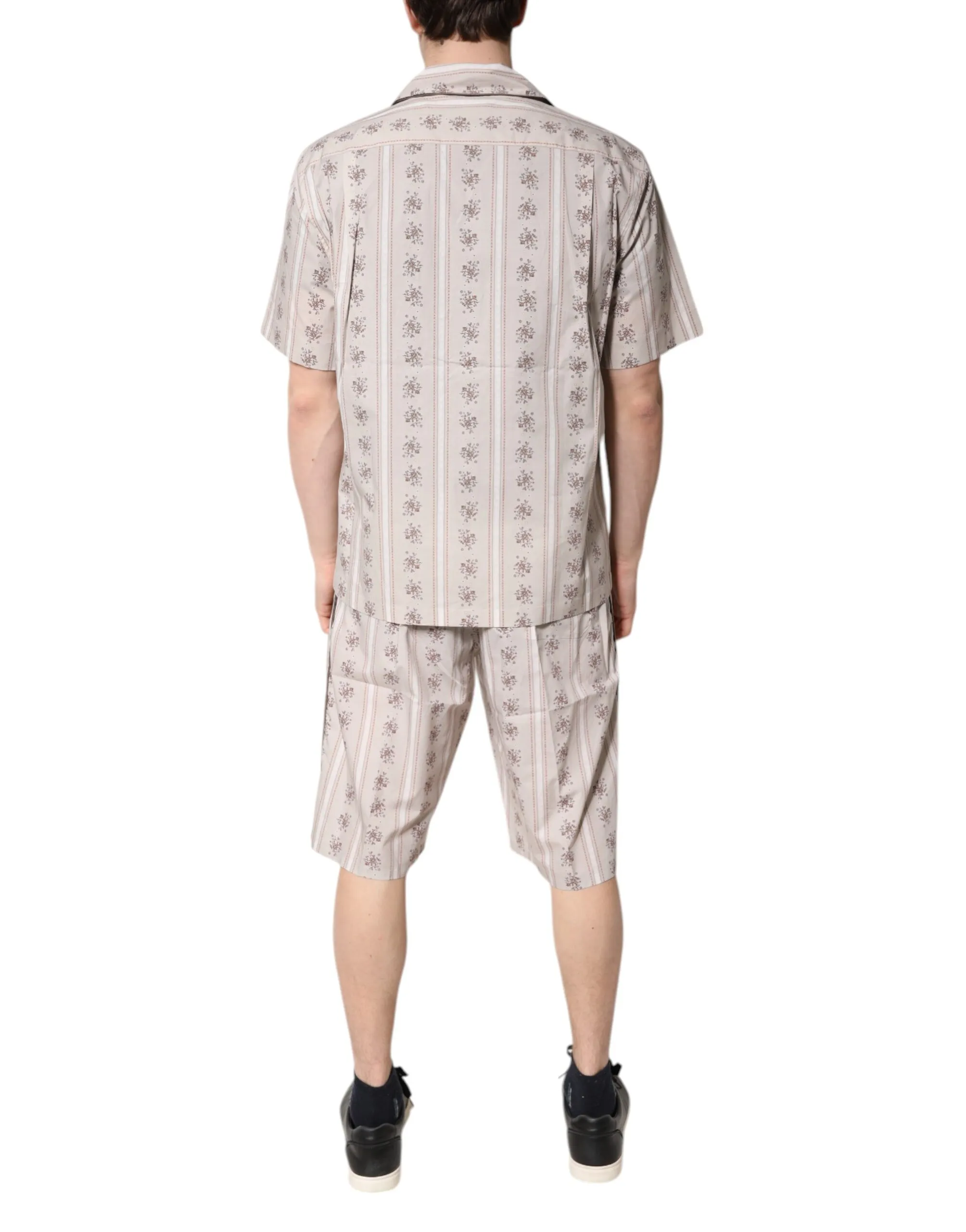 Floral Print Cotton Men Pajama Set Men's Sleepwear - Dolce & Gabbana - Modalova