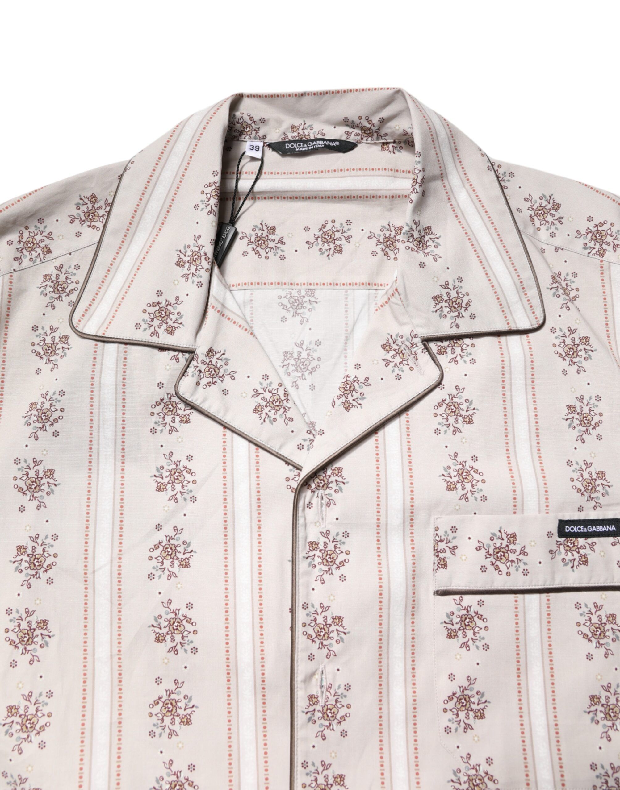 Floral Print Cotton Men Pajama Set Men's Sleepwear - Dolce & Gabbana - Modalova