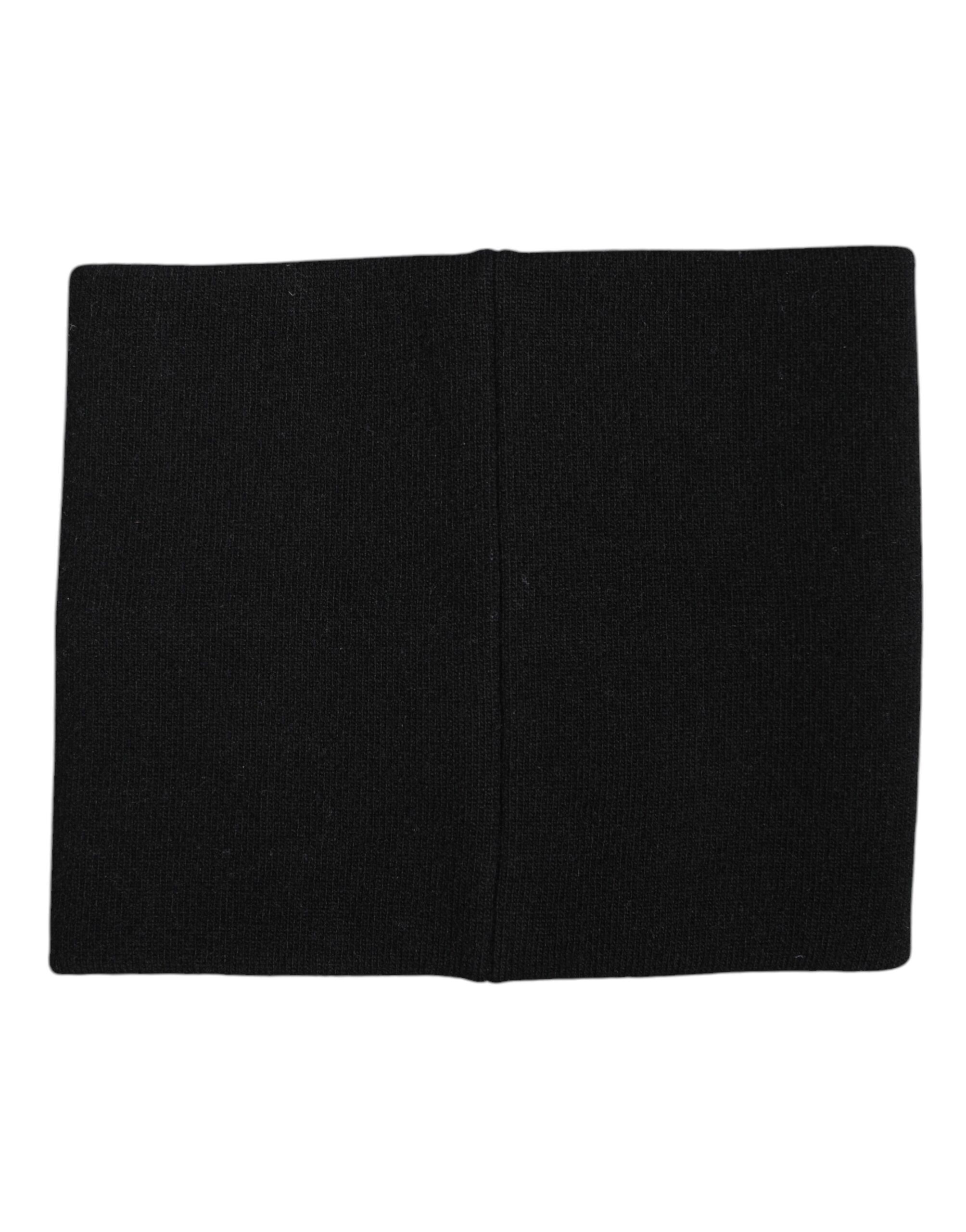 Black White Logo Print Knitted Neck Warmer Men's Scarf - Dolce & Gabbana - Modalova