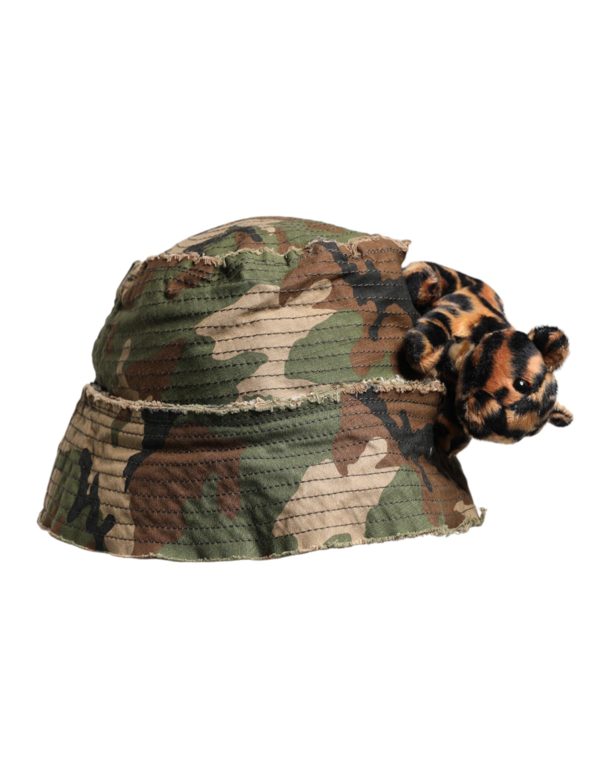 Leopard Embellish Wide Brim Bucket Men's Hat - Dolce & Gabbana - Modalova
