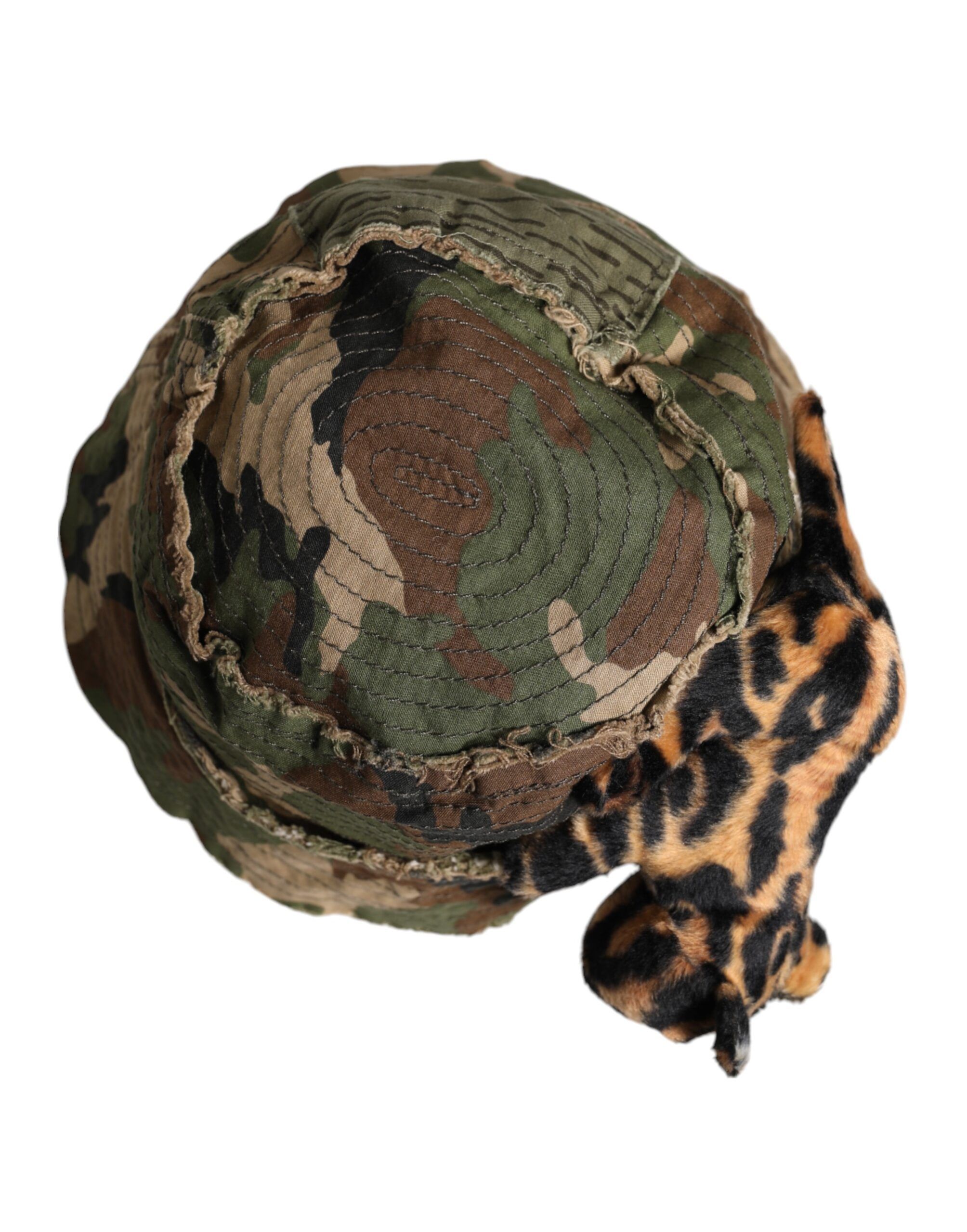 Leopard Embellish Wide Brim Bucket Men's Hat - Dolce & Gabbana - Modalova