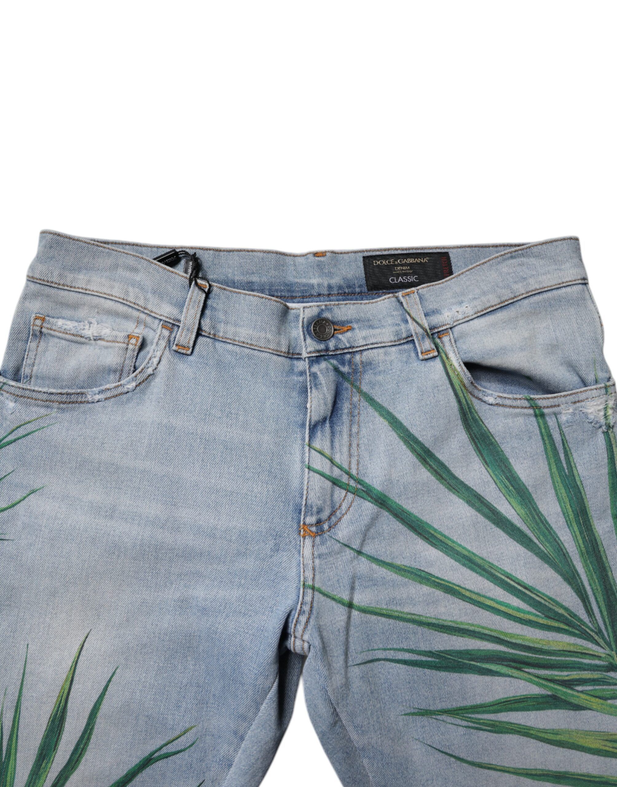 Light Leaf Cotton Classic Men Denim Men's Jeans - Dolce & Gabbana - Modalova