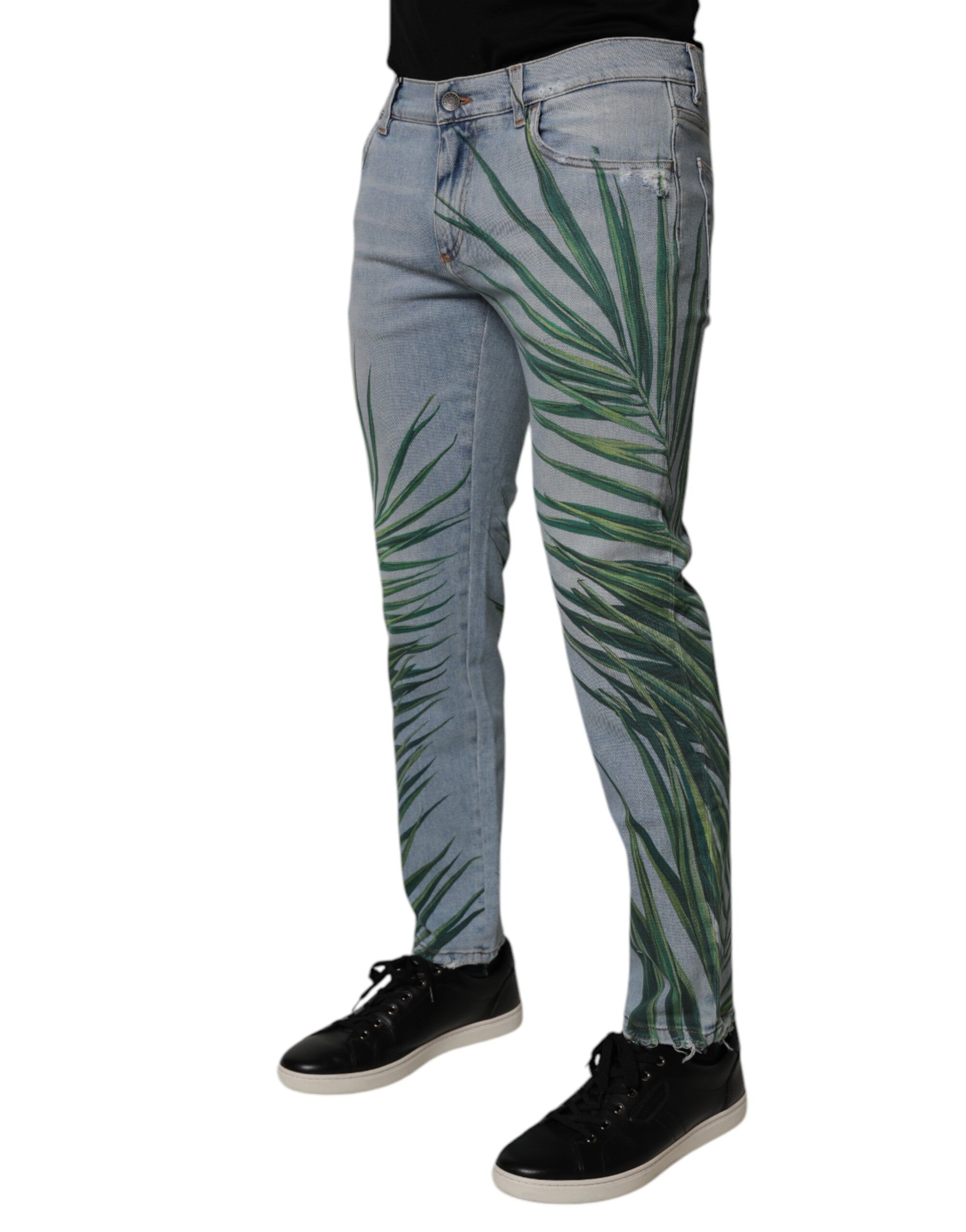 Light Leaf Cotton Classic Men Denim Men's Jeans - Dolce & Gabbana - Modalova