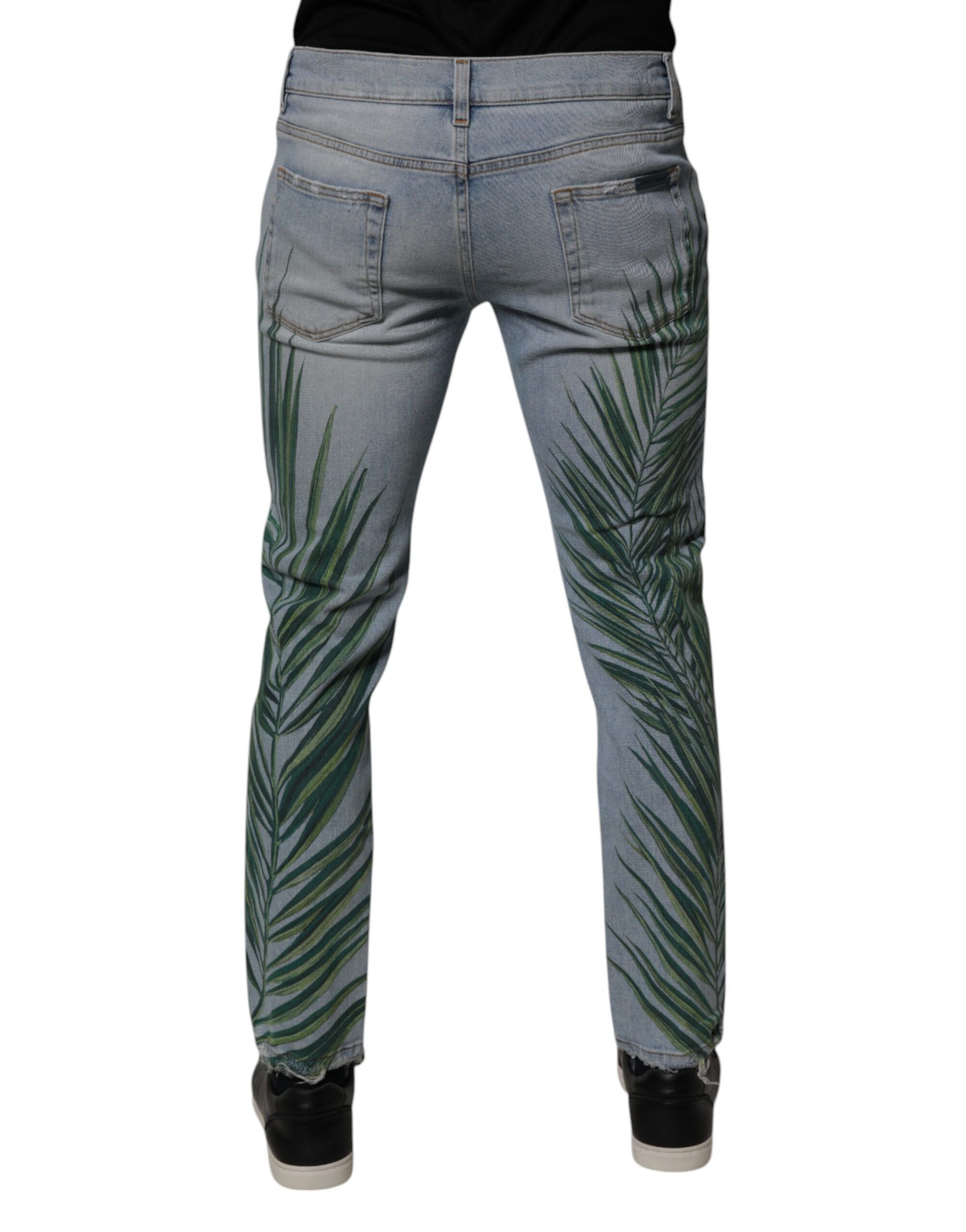 Light Leaf Cotton Classic Men Denim Men's Jeans - Dolce & Gabbana - Modalova