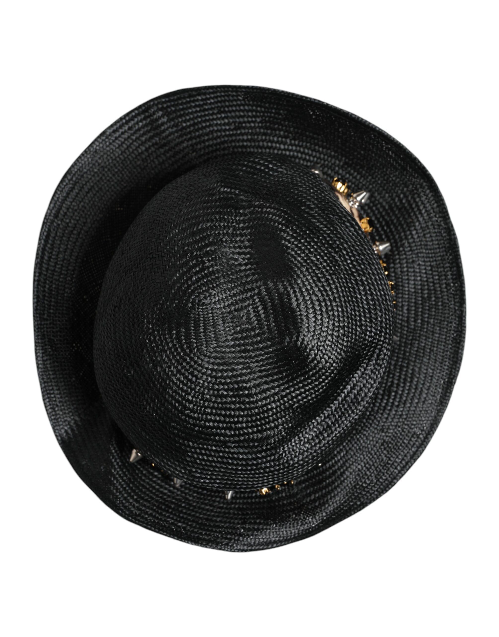 Straw Crystal Embellished Wide Brim Women's Hat - Dolce & Gabbana - Modalova