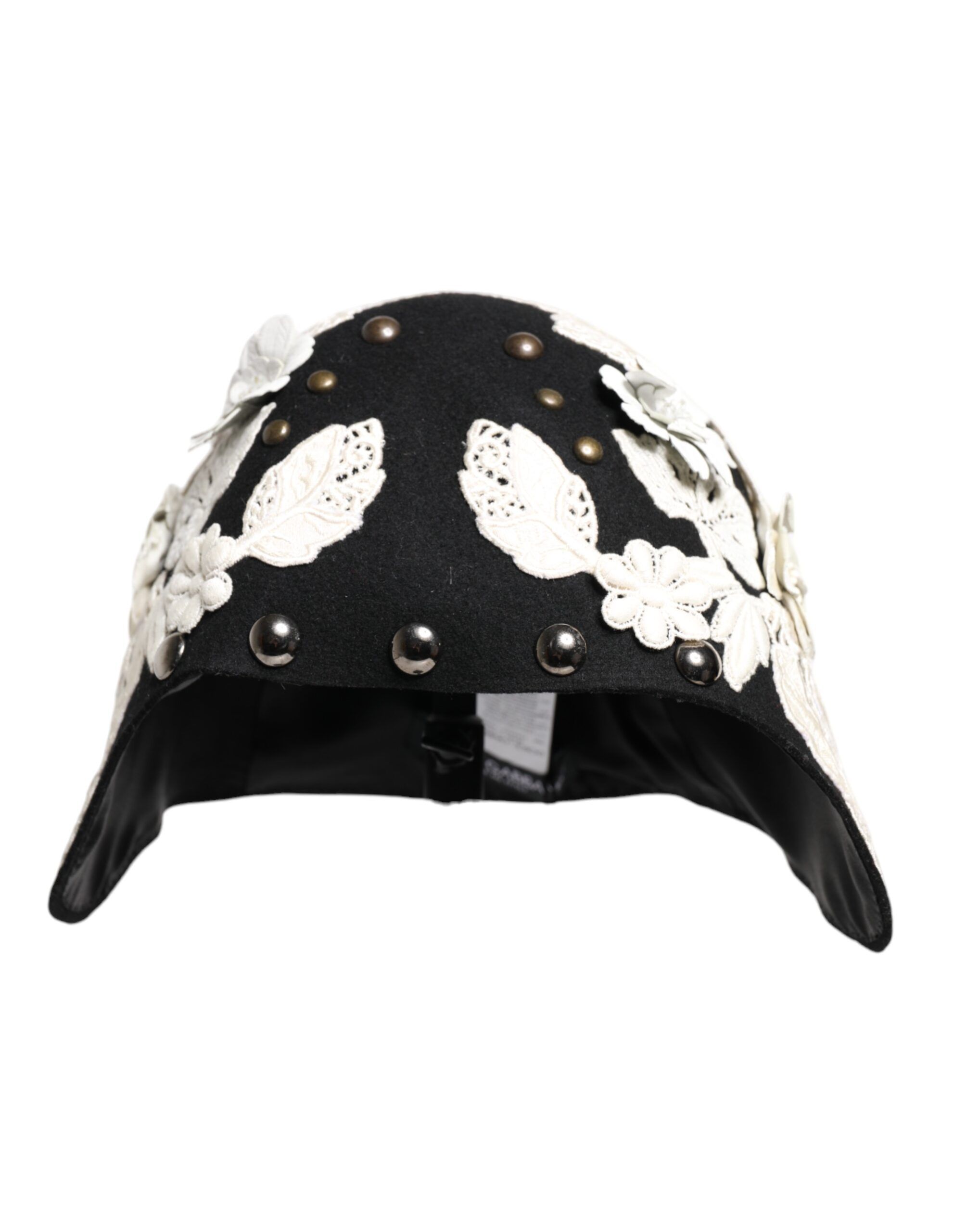 Wool White Floral Gold Leaf Cloche Women's Hat - Dolce & Gabbana - Modalova