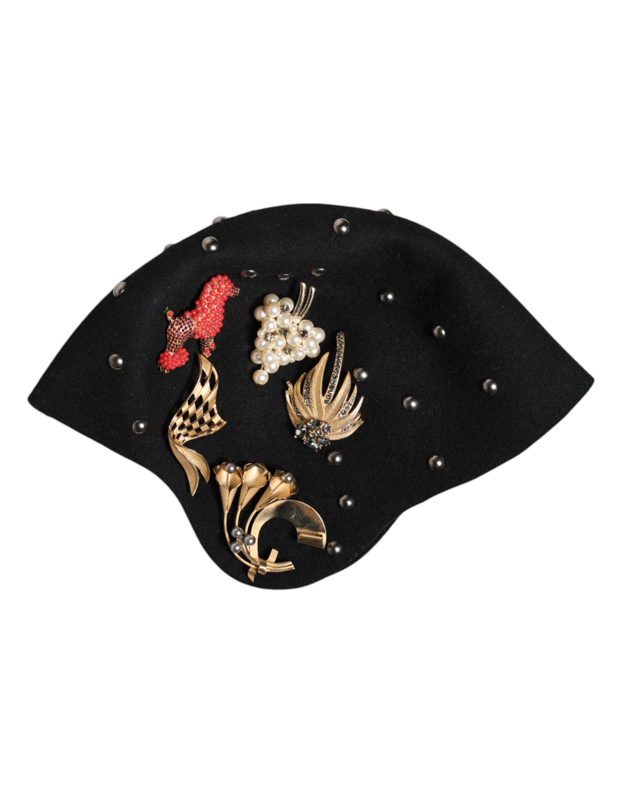 Wool Multicolor Embellished Cloche Women's Hat - Dolce & Gabbana - Modalova