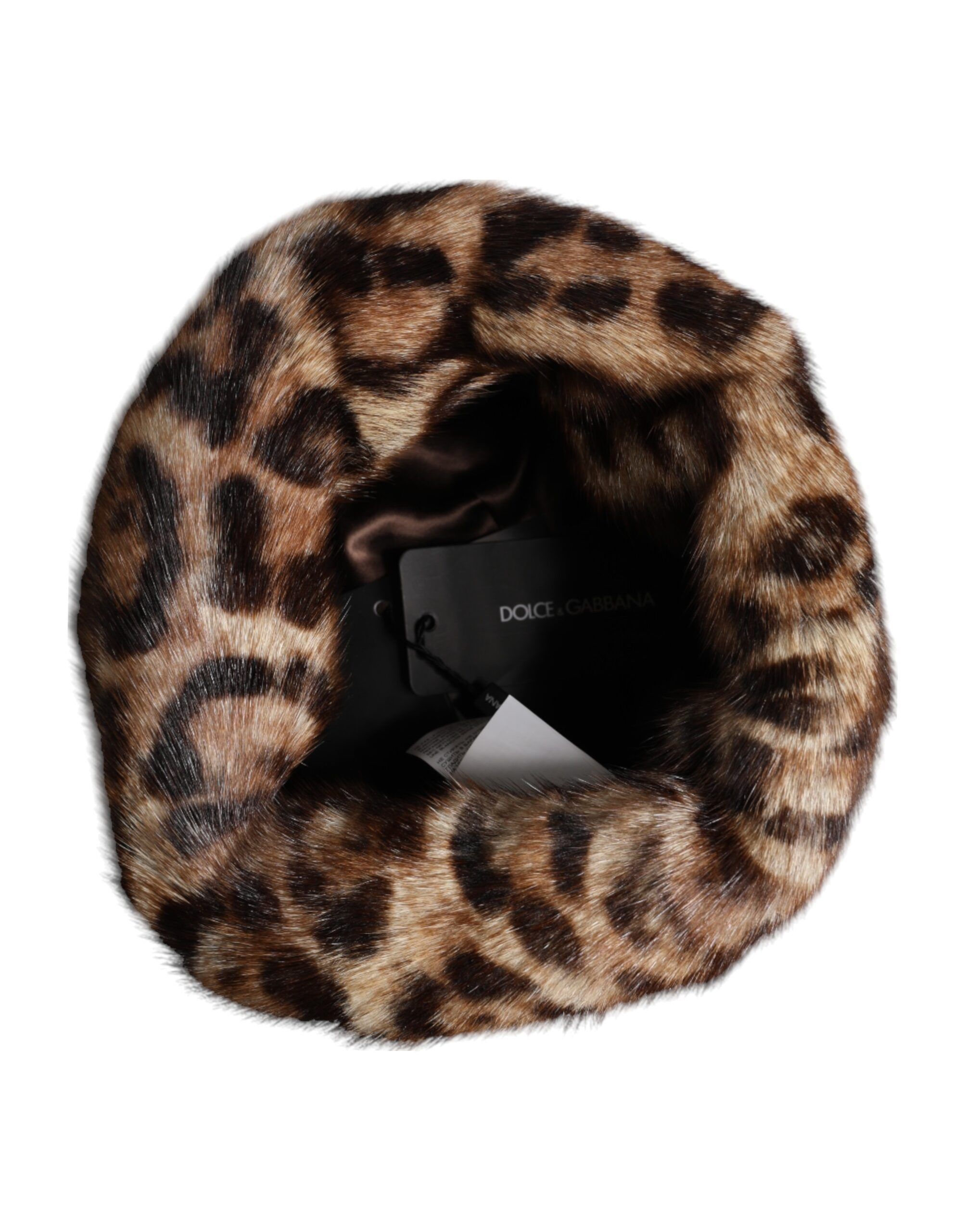 Leopard Faux Fur Women Bucket Women's Hat - Dolce & Gabbana - Modalova