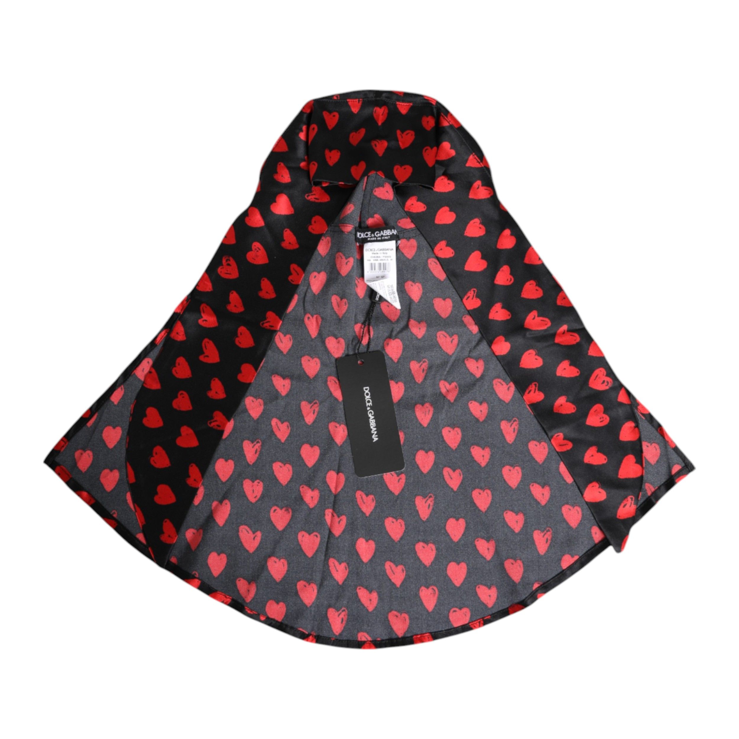 Black Red Hearts Polyester Women's Hat - Dolce & Gabbana - Modalova