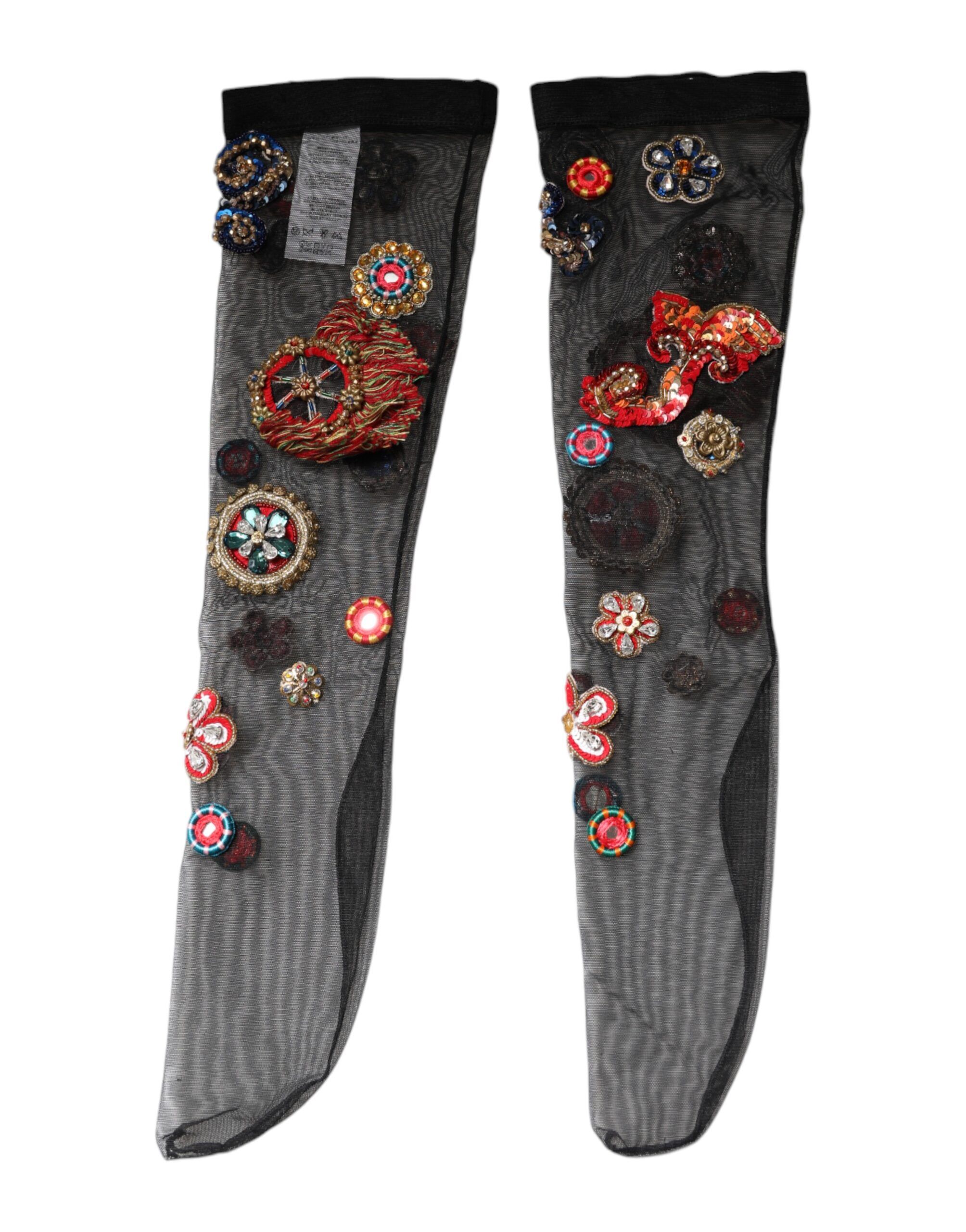 Stretch Carretto Crystal Stockings Women's Socks - Dolce & Gabbana - Modalova