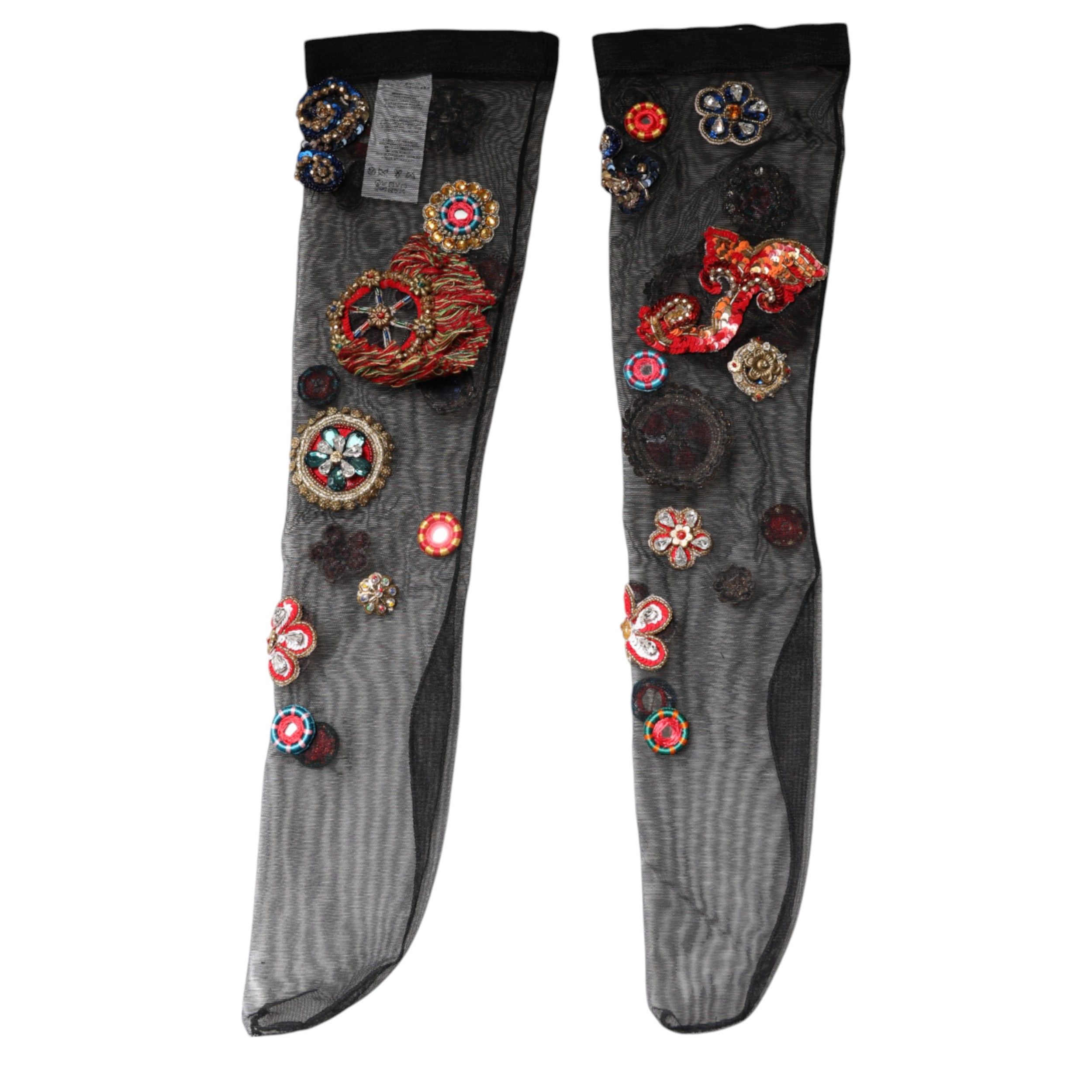 Stretch Carretto Crystal Stockings Women's Socks - Dolce & Gabbana - Modalova