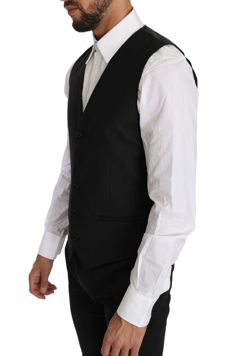 Solid Wool Silk Waistcoat Men's Vest - Dolce & Gabbana - Modalova