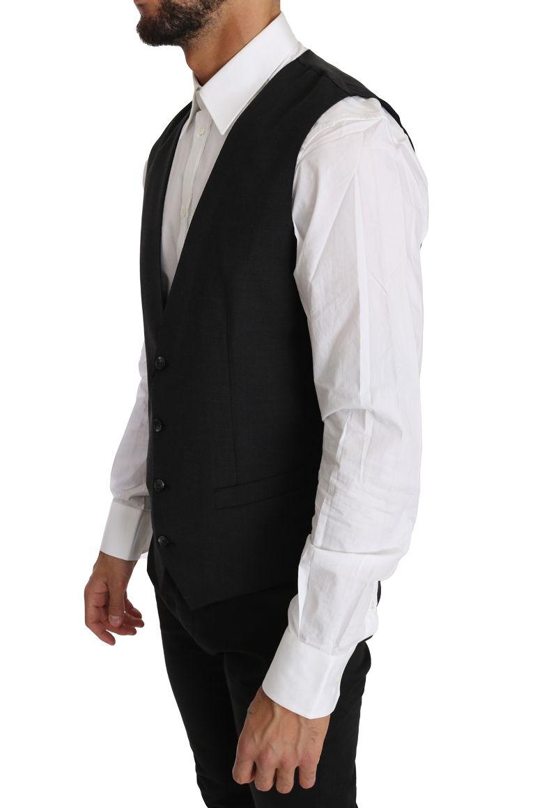 Solid 100% Wool Waistcoat Men's Vest - Dolce & Gabbana - Modalova