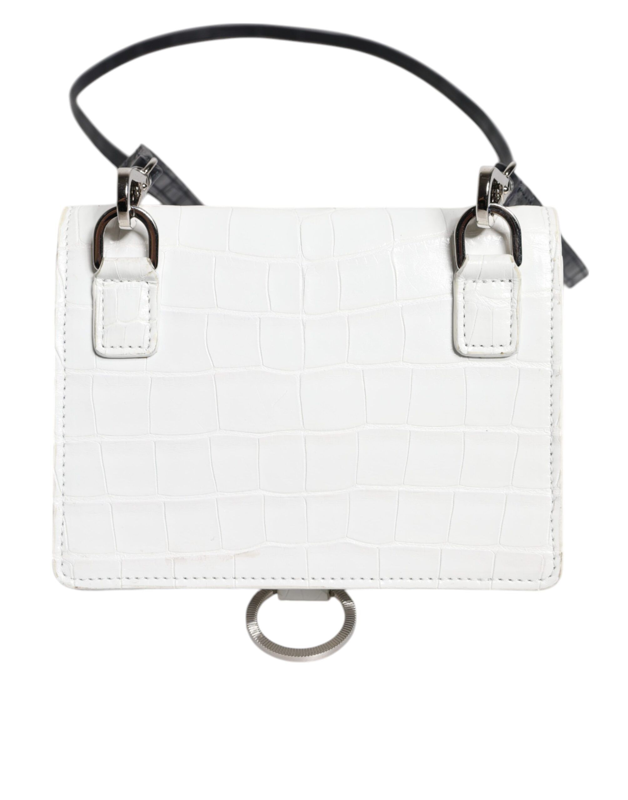 White Blue Leather Bifold Crossbody Sling Women's Wallet (Pre-Owned) - Dolce & Gabbana - Modalova