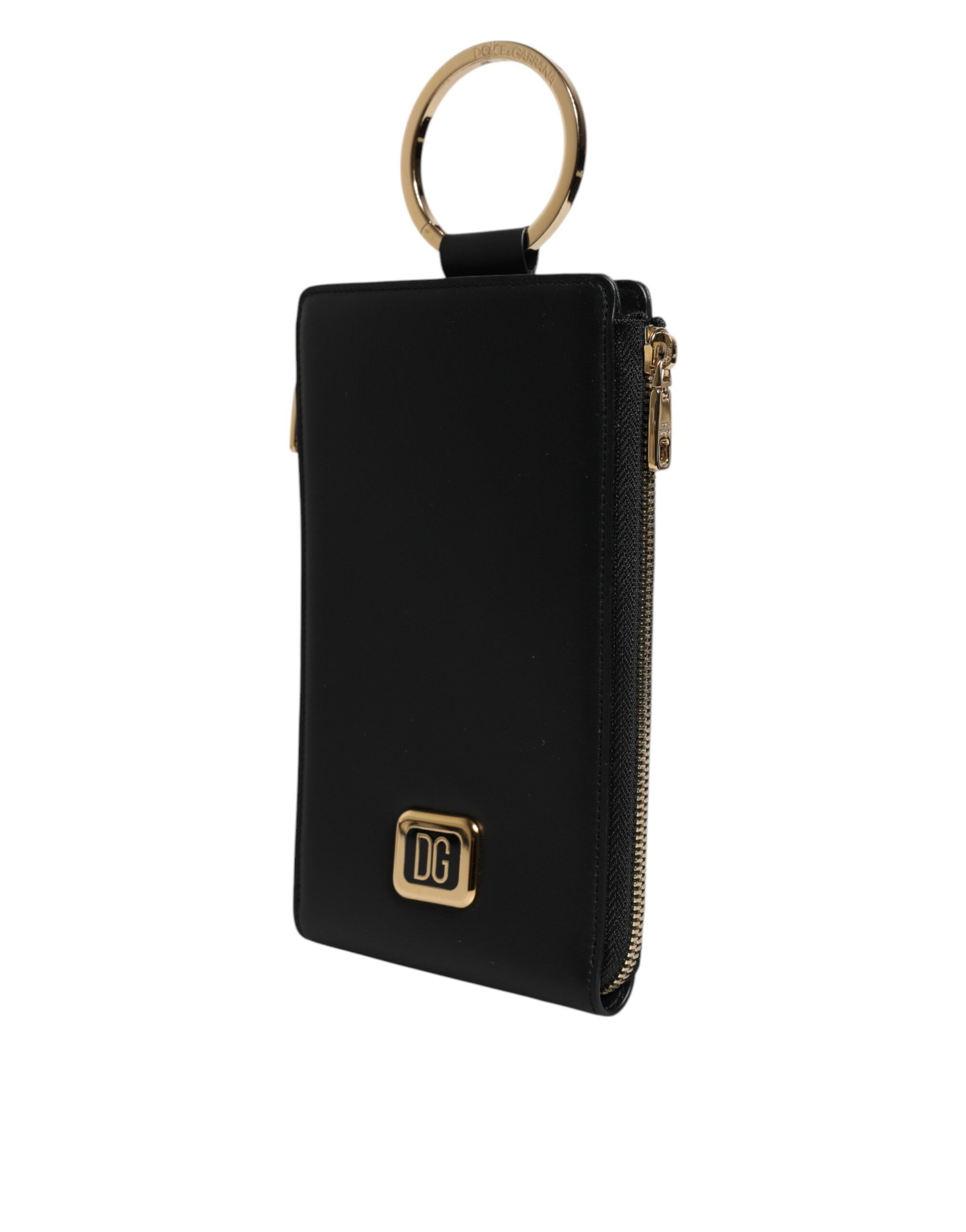 Leather Logo Plaque Neck Strap Card Coin Women's Wallet - Dolce & Gabbana - Modalova