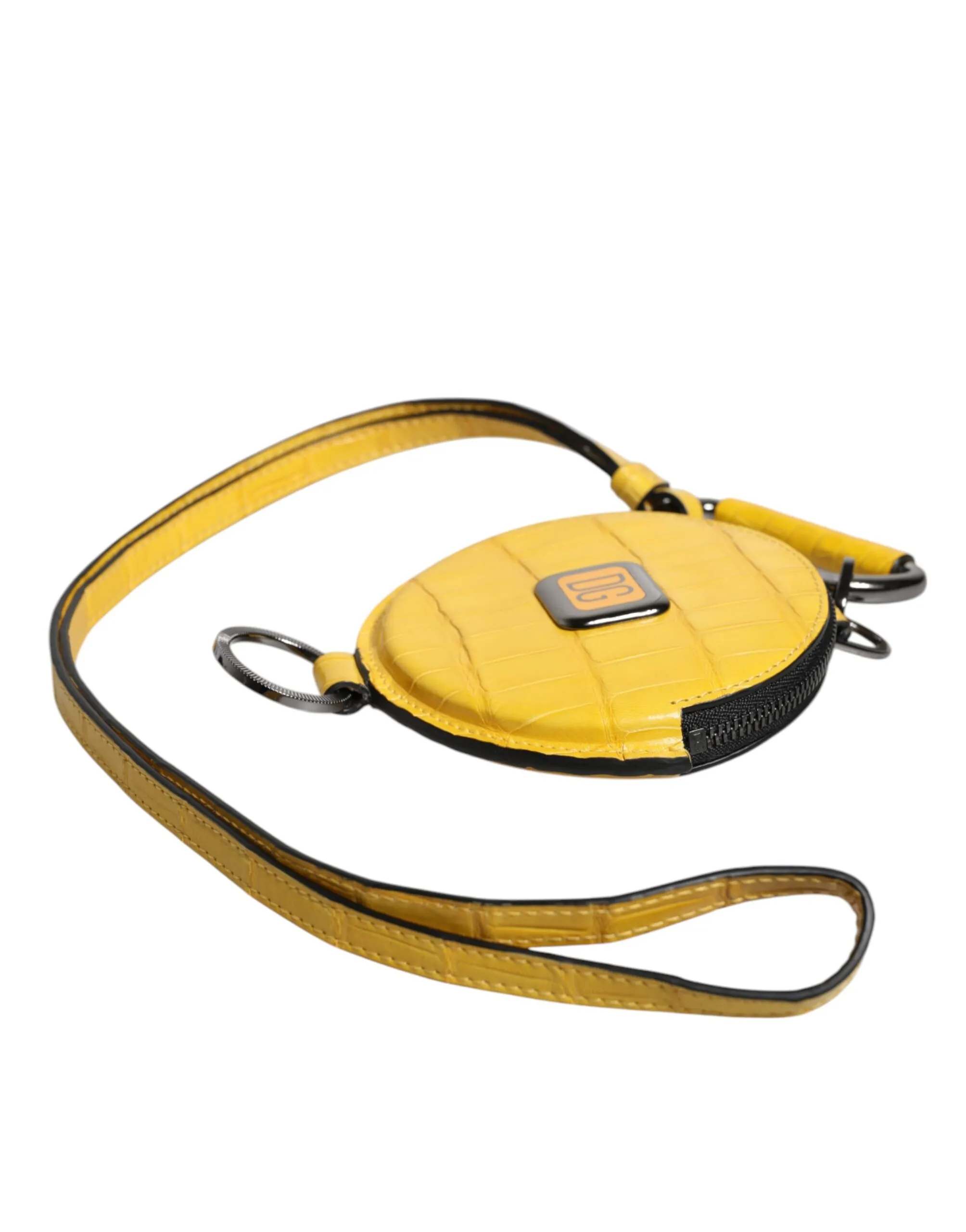 Round Leather DG Logo Coin Purse Lanyard Men's Wallet - Dolce & Gabbana - Modalova