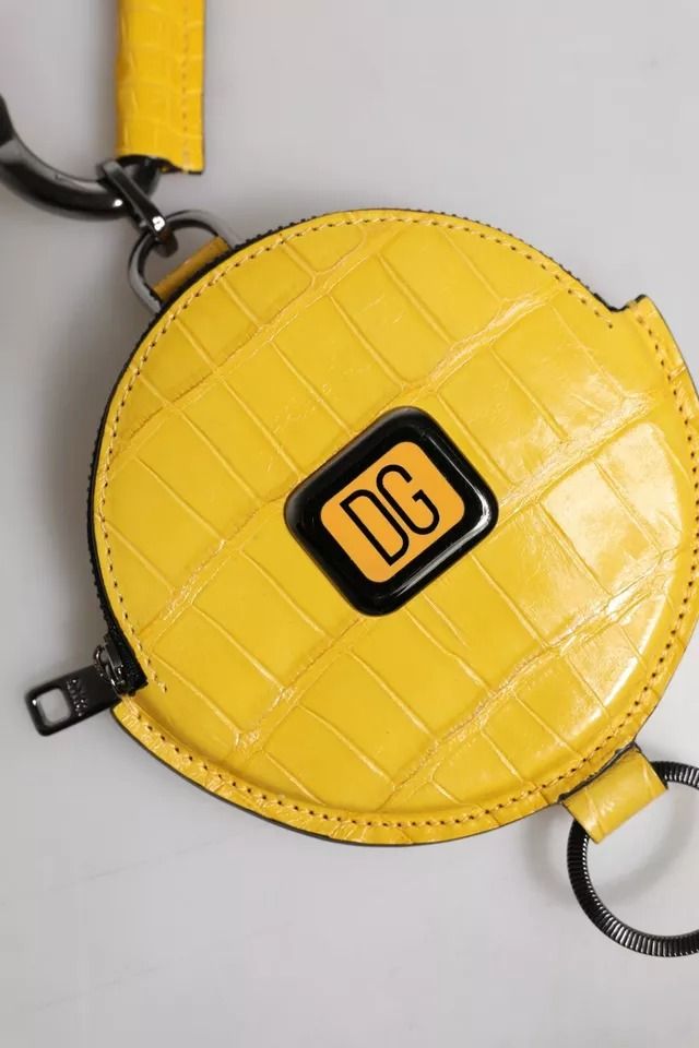 Round Leather DG Logo Coin Purse Lanyard Men's Wallet - Dolce & Gabbana - Modalova