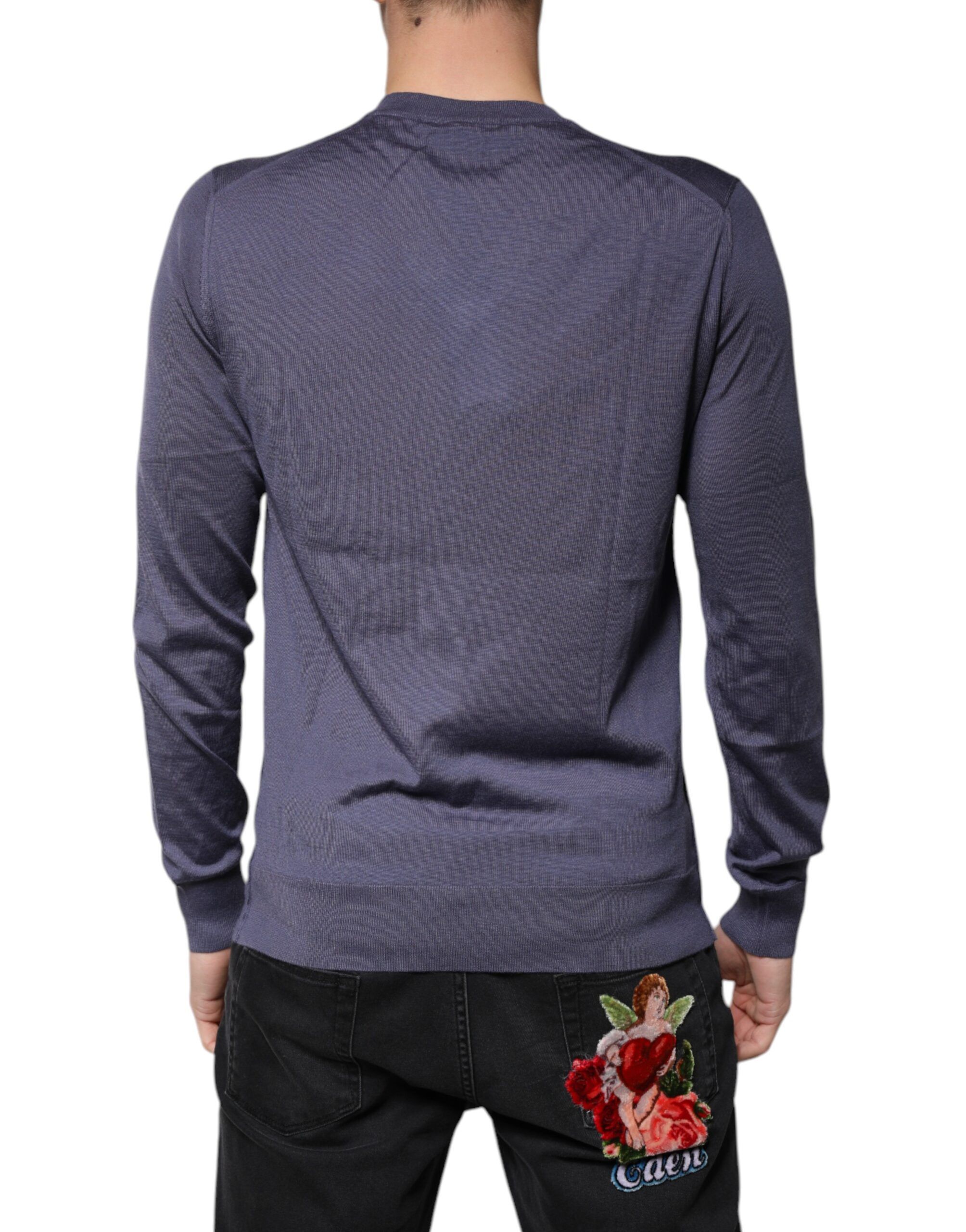 Gray Cashmere V-neck Men Pullover Men's Sweater (Pre-Owned) - Dolce & Gabbana - Modalova