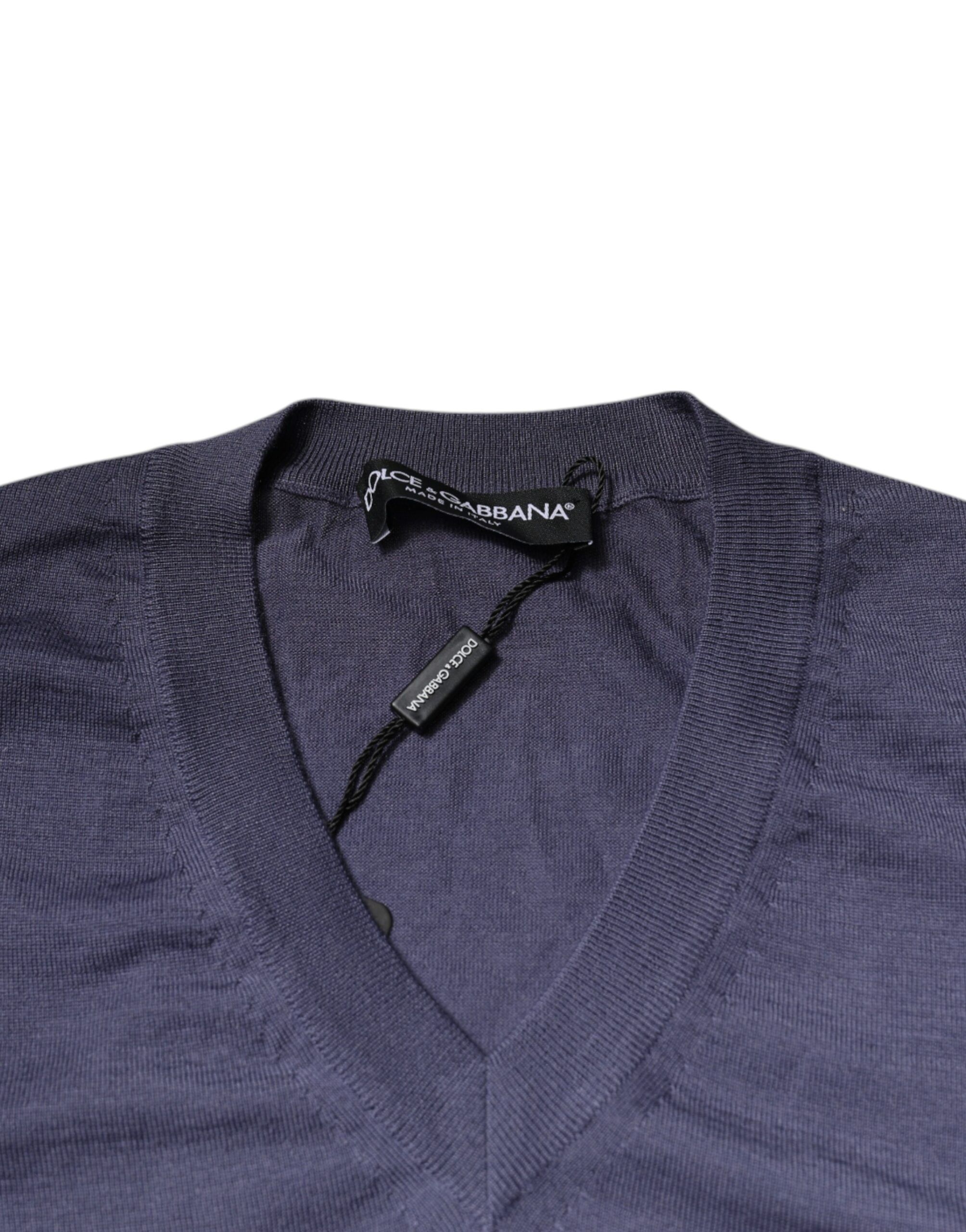 Gray Cashmere V-neck Men Pullover Men's Sweater (Pre-Owned) - Dolce & Gabbana - Modalova