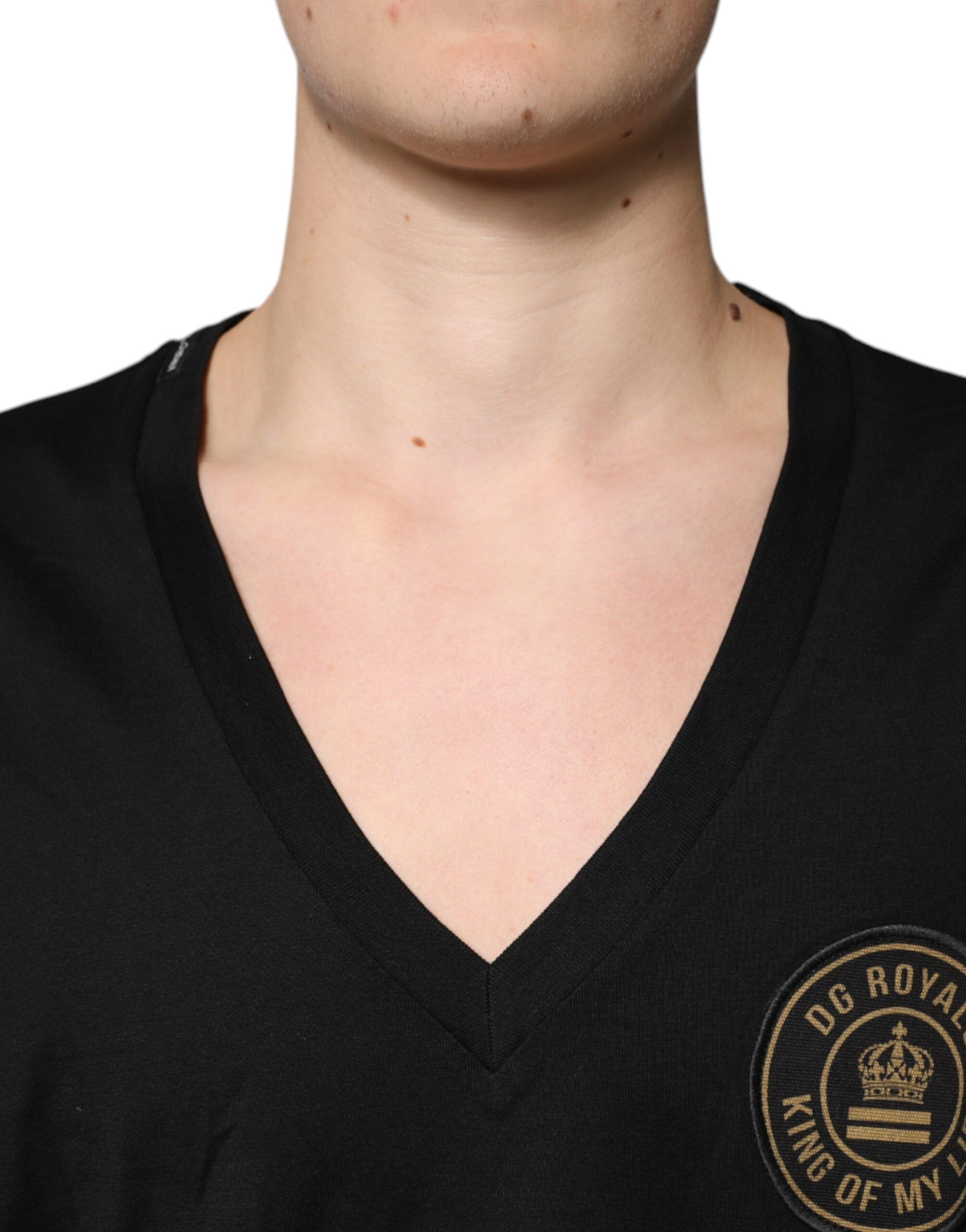 Cotton Logo Vneck Short Sleeve Men's T-shirt - Dolce & Gabbana - Modalova